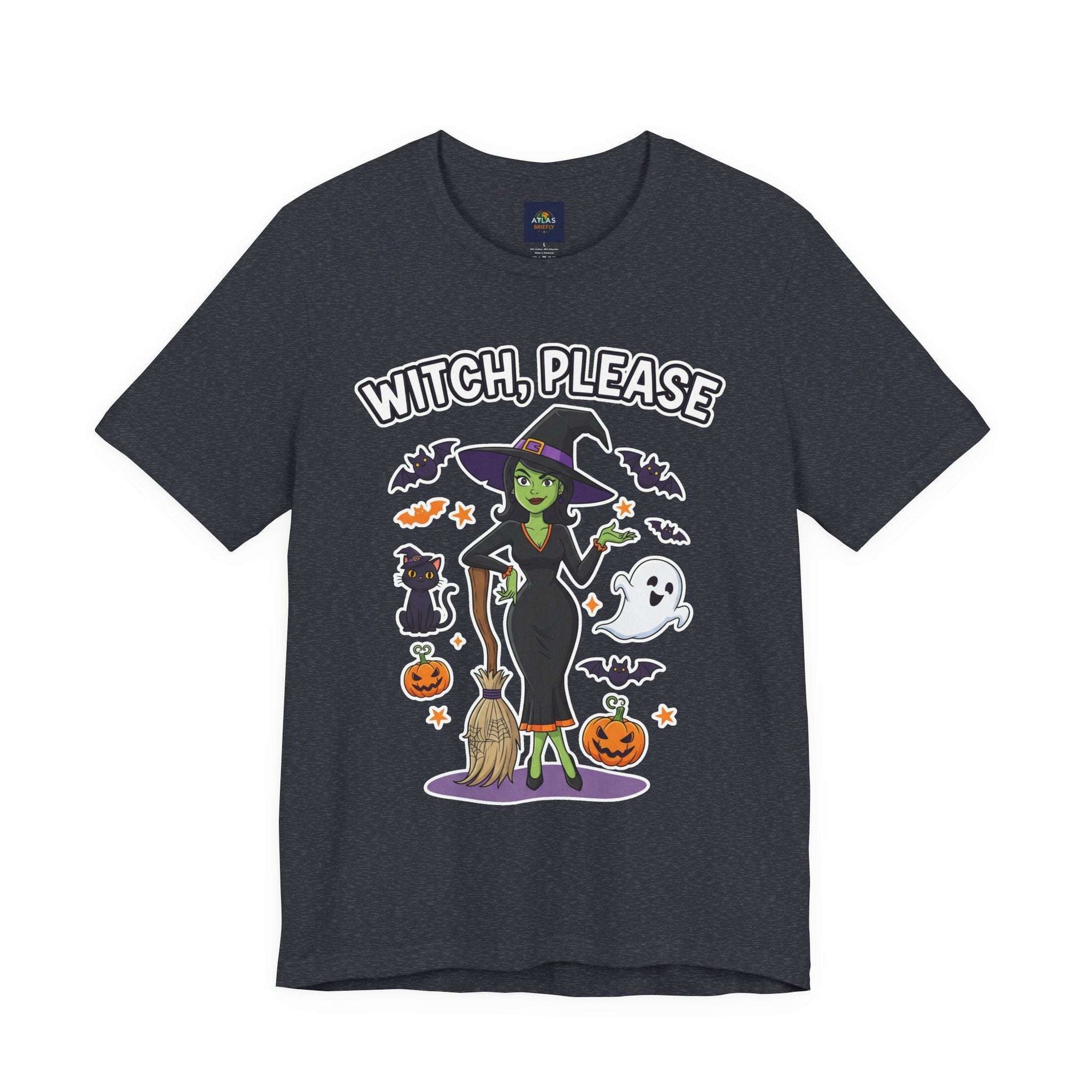 Witch Please Halloween T-Shirt - Sassy Witch Tee with Pumpkin Design | Funny Halloween Shirt - Atlas Briefly