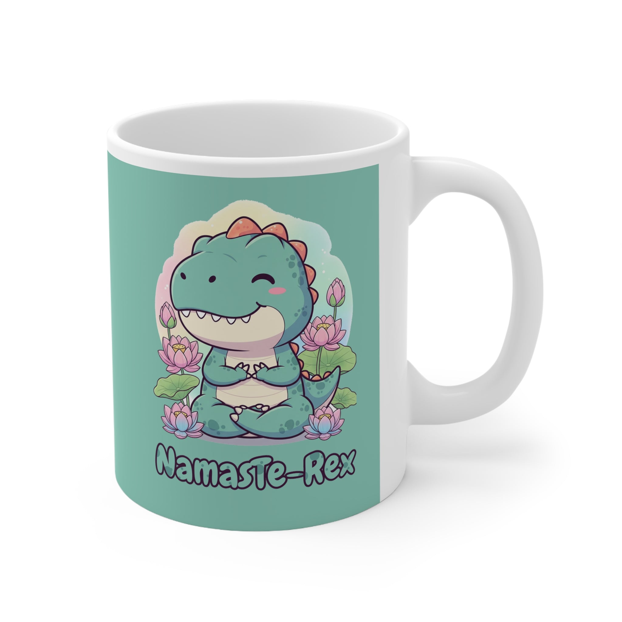 NamasTe-Rex Mug - Funny Yoga Coffee Cup for Dinosaurs | Unique Zen T-Rex Gift
