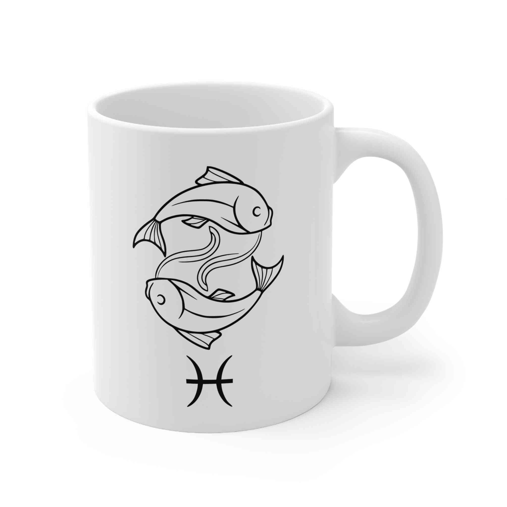 Pisces Zodiac Mug - Minimalist Design 11oz Horoscope