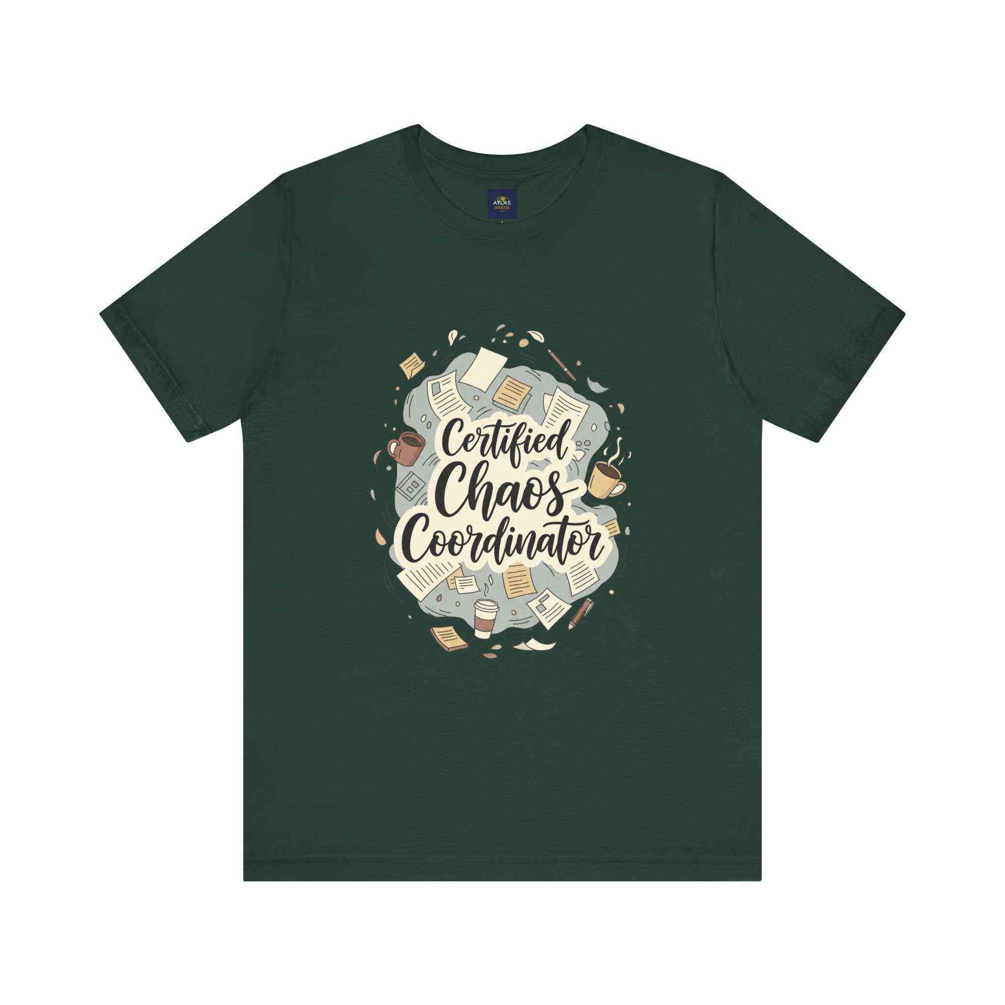 Certified Chaos Coordinator T-Shirt - Funny Mom Teacher Gift | Organized Chaos Tee for Stress-Free Life - Atlas Briefly