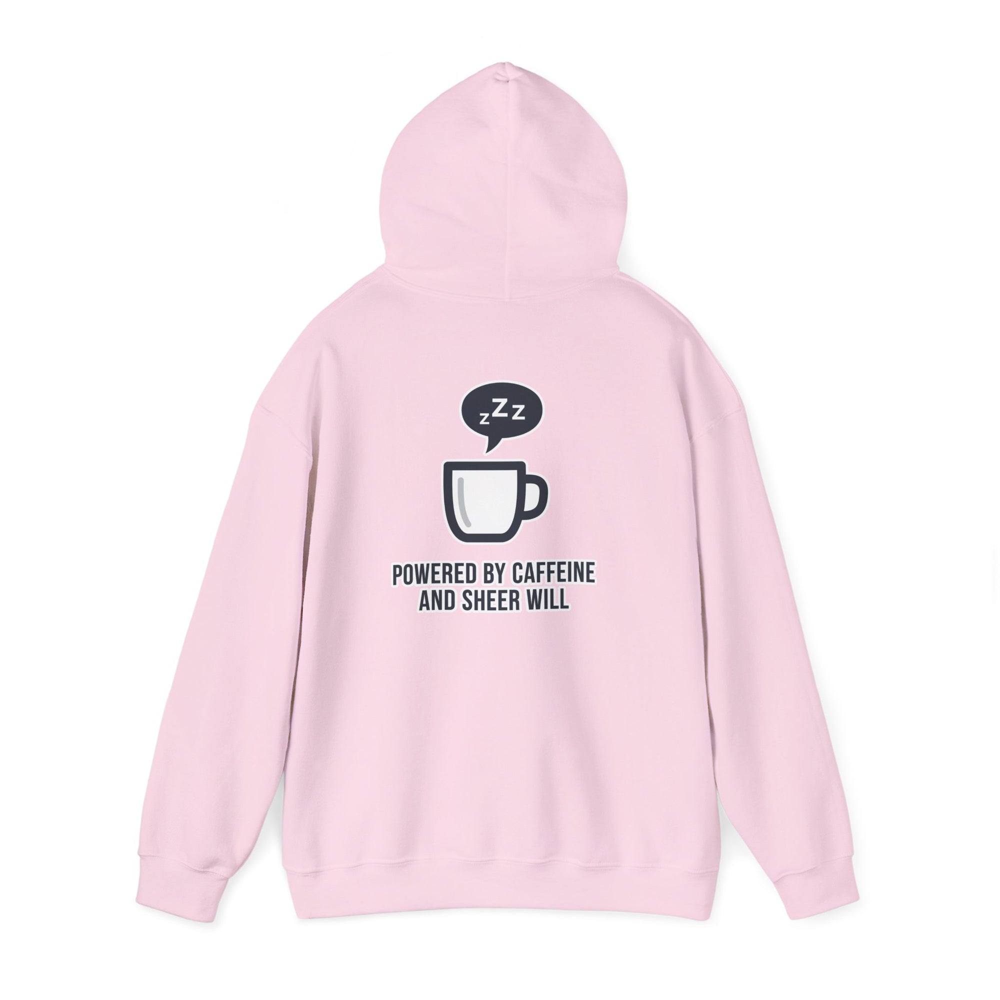 Powered by Caffeine and Sheer Will Hoodie - Funny Coffee Lover Sweatshirt | Minimalist Humor Gift - Atlas Briefly