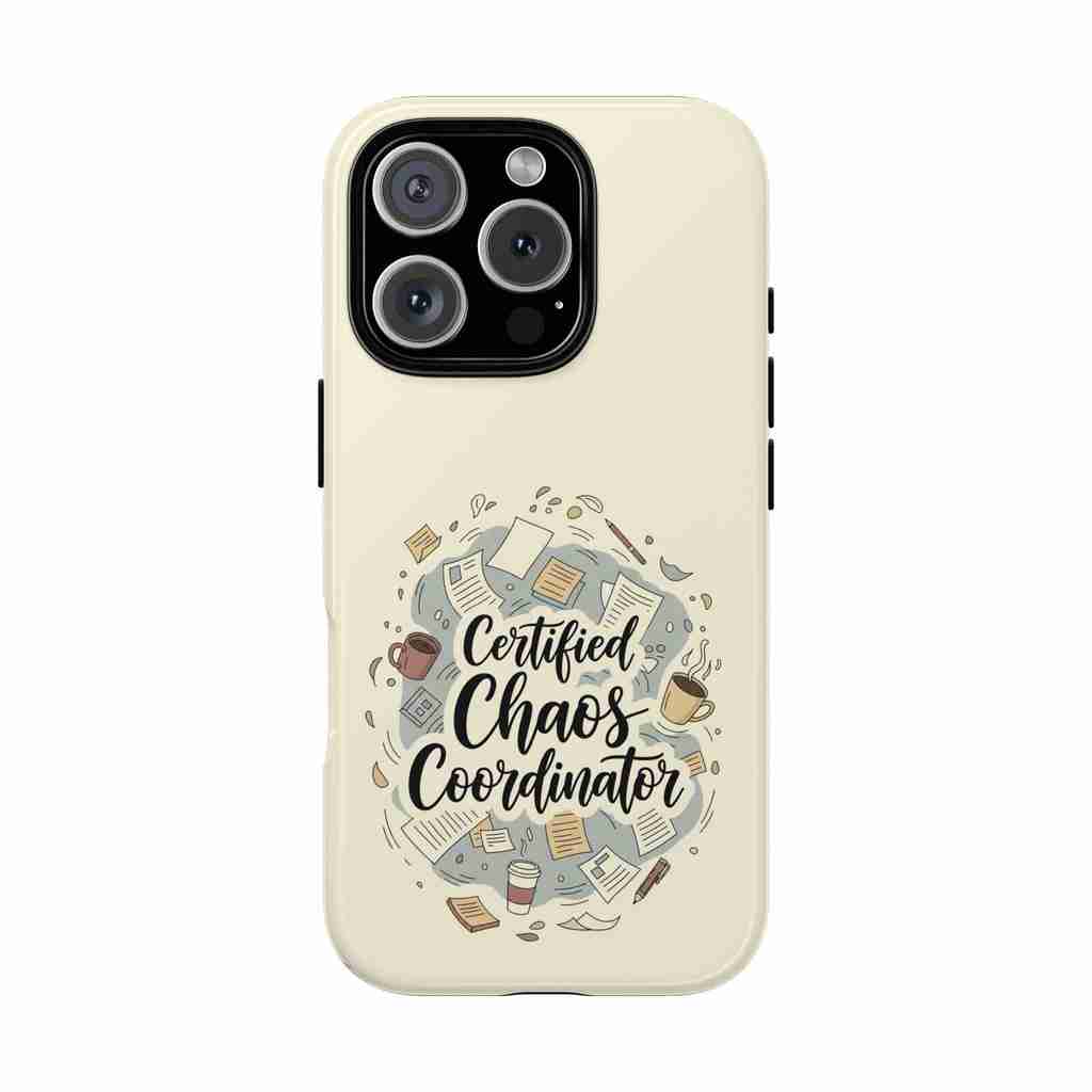 Certified Chaos Coordinator Phone Case - Funny Mobile Cover for Moms and Teachers | Organized Chaos Gift - Atlas Briefly