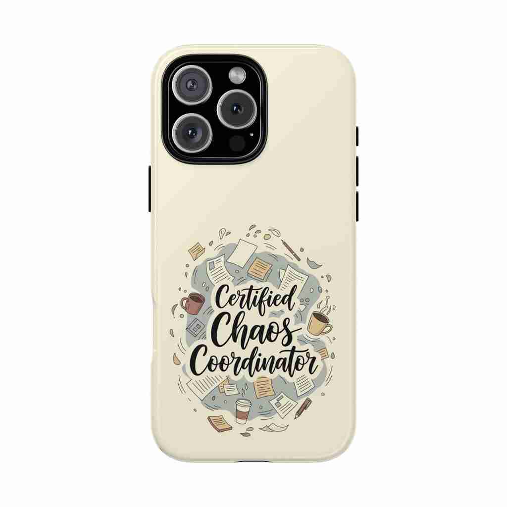 Certified Chaos Coordinator Phone Case - Funny Mobile Cover for Moms and Teachers | Organized Chaos Gift - Atlas Briefly