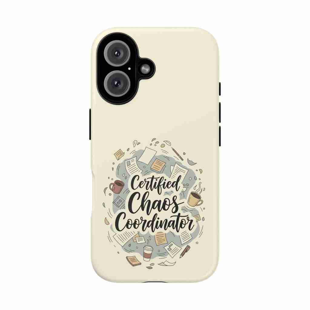 Certified Chaos Coordinator Phone Case - Funny Mobile Cover for Moms and Teachers | Organized Chaos Gift - Atlas Briefly