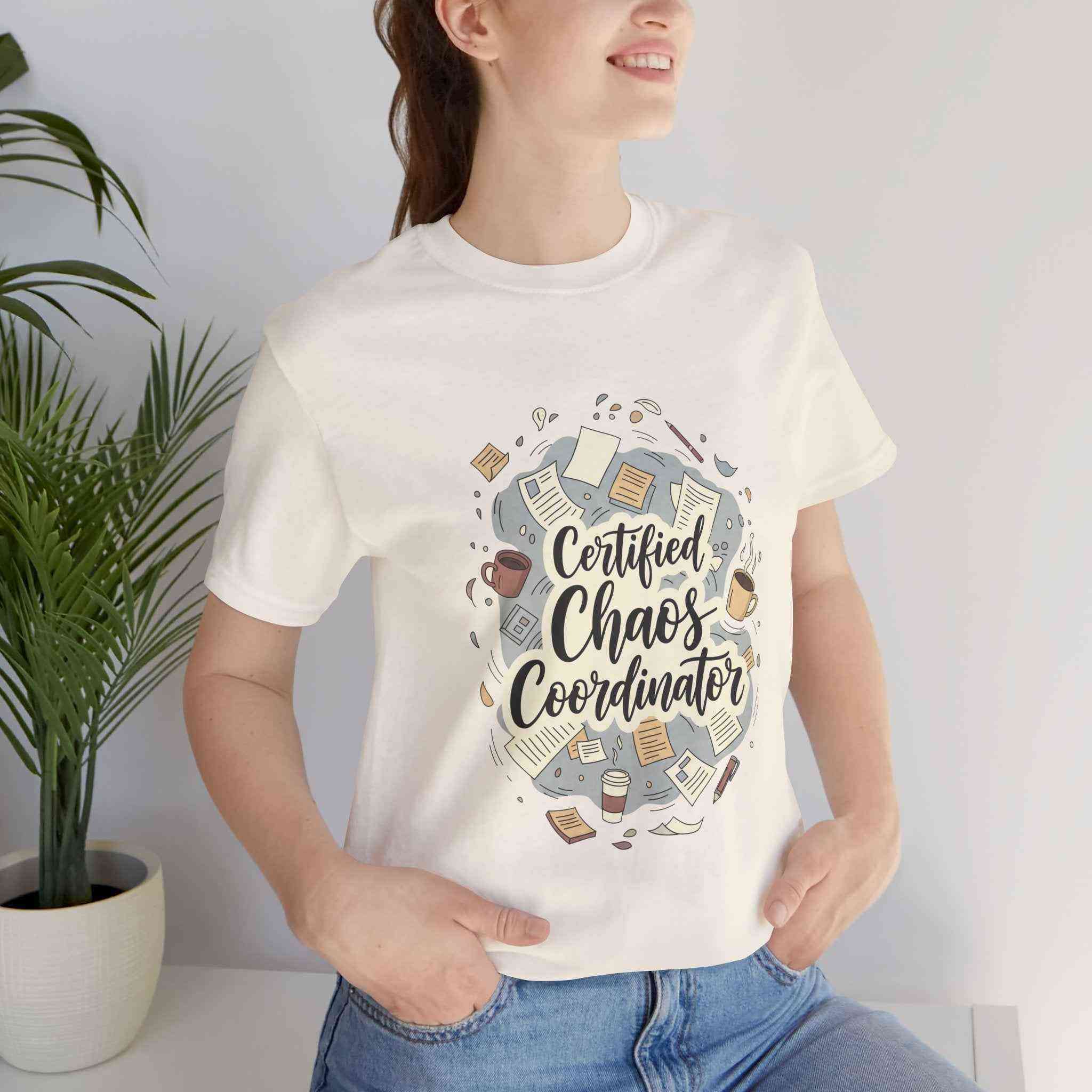 Certified Chaos Coordinator T-Shirt - Funny Mom Teacher Gift | Organized Chaos Tee for Stress-Free Life - Atlas Briefly