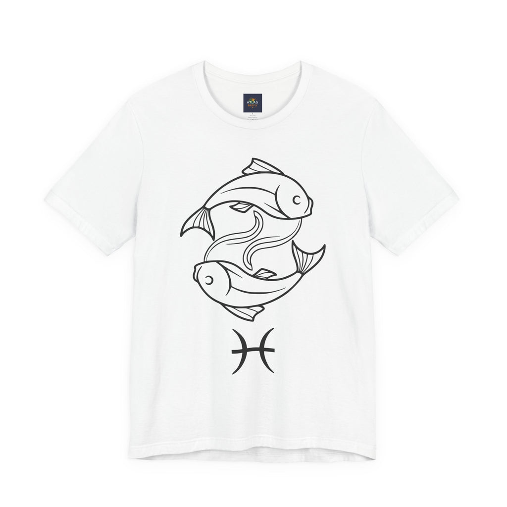 Pisces Zodiac T-shirt - Minimalist Black and White Unisex Tee