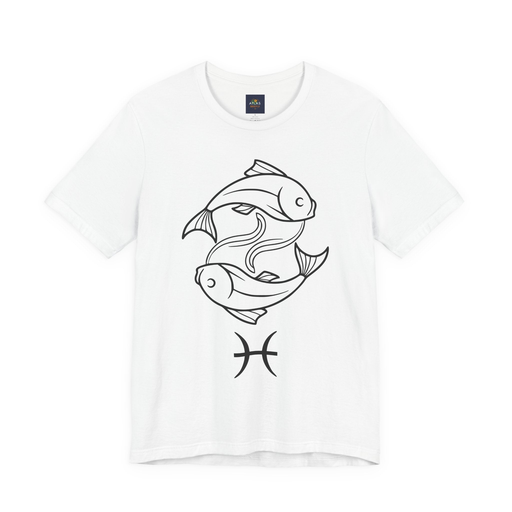 Pisces Zodiac T-shirt - Minimalist Black and White Unisex Tee