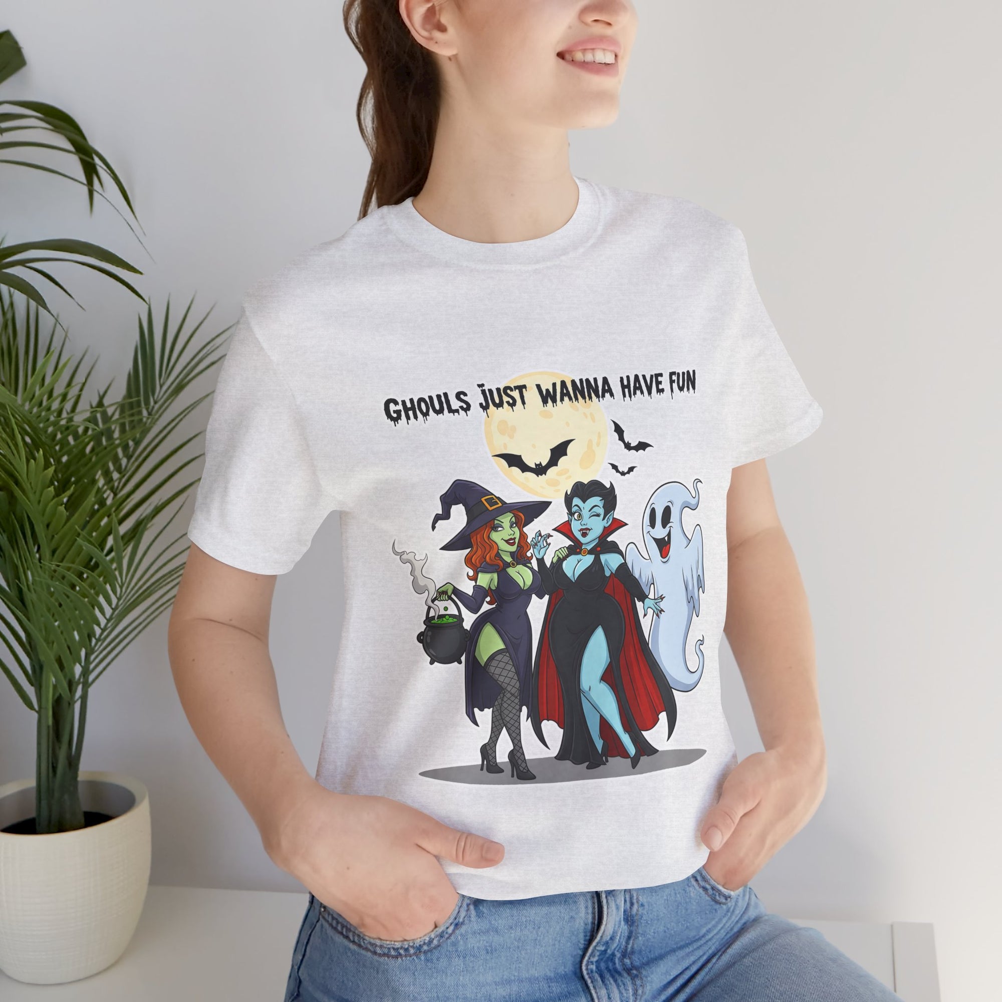 Ghouls Just Wanna Have Fun Halloween T-Shirt - Cute Witch Vampire Ghost Tee | Halloween Character Shirt - Atlas Briefly