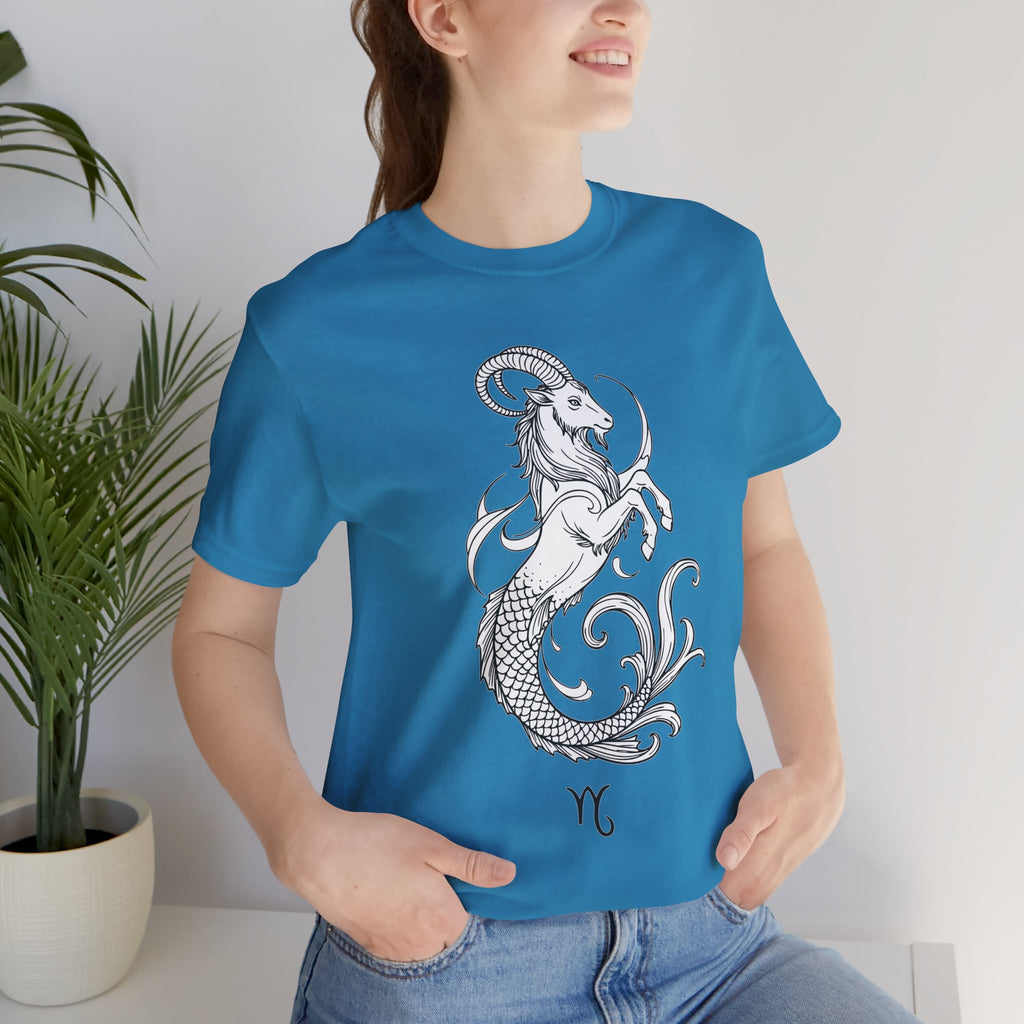 Capricorn Zodiac Tee - Unisex Minimalist Horoscope Shirt in Black and White