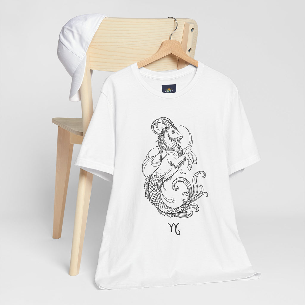 Capricorn Zodiac Tee - Unisex Minimalist Horoscope Shirt in Black and White