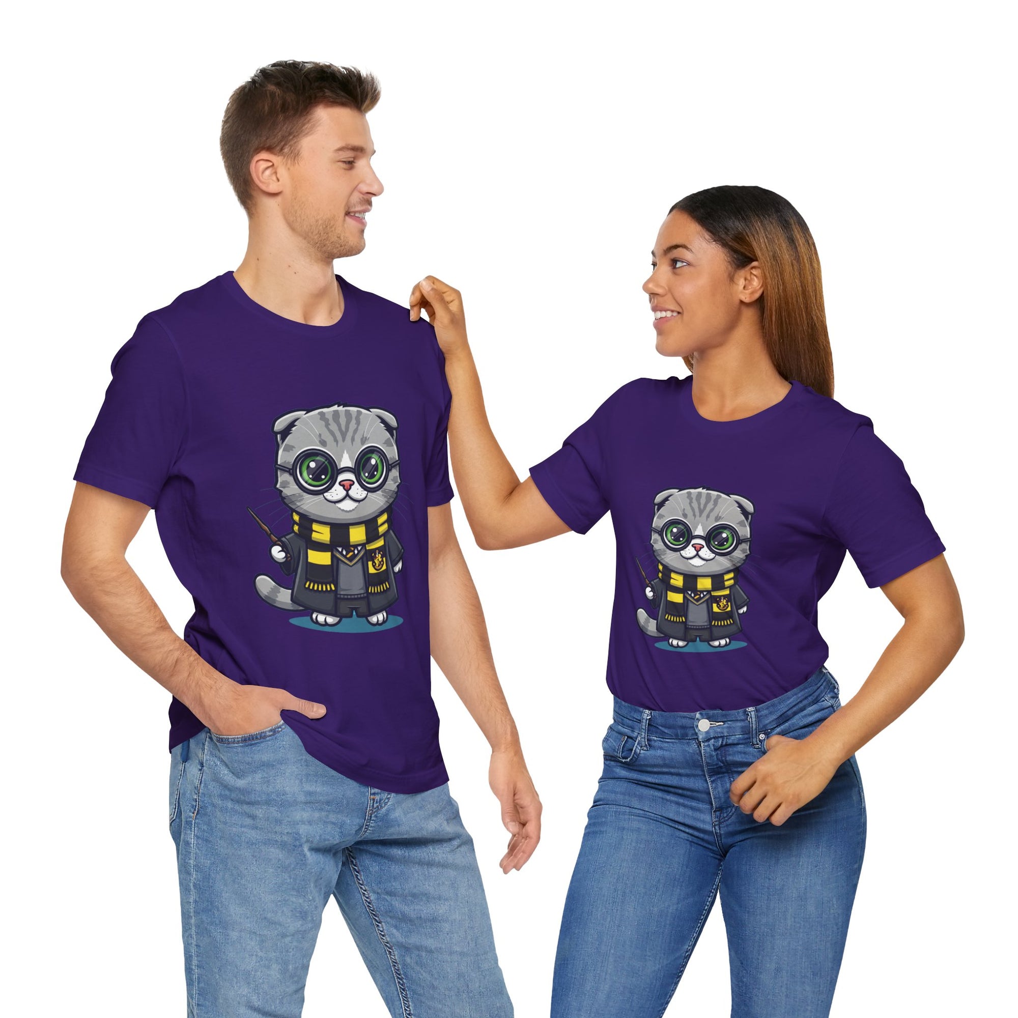 Hufflepurr Harry Potter T-Shirt - Funny Wizarding World Tee | Cute Potter Cat Gift - Atlas Briefly