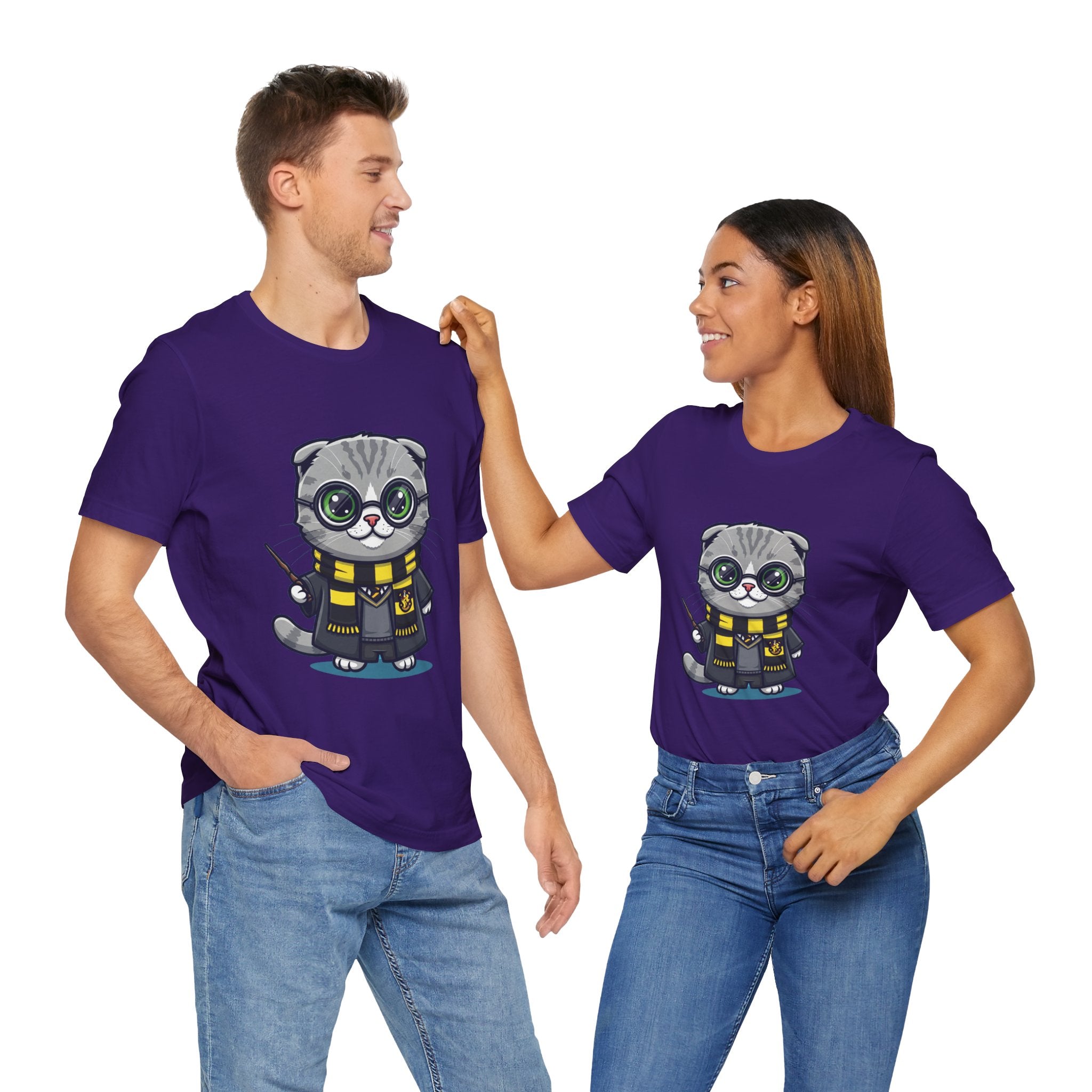 Hufflepurr Harry Potter T-Shirt - Funny Wizarding World Tee | Cute Potter Cat Gift - Atlas Briefly