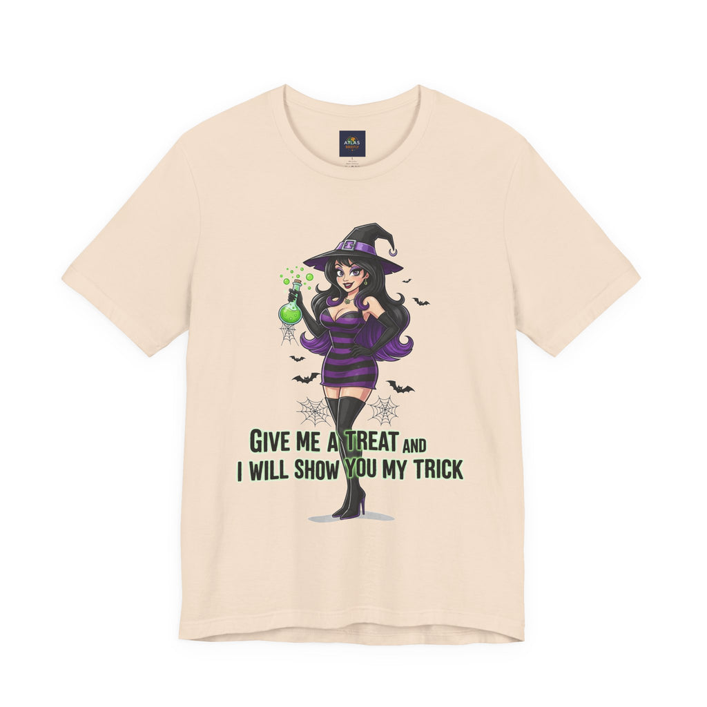 Sexy Witch Halloween T-Shirt - Flirty Witch Costume Tee | Trick or Treat Halloween Shirt - Atlas Briefly