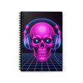 Neon Skull Notebook - Retro Gaming Synthwave Notebook for Creative Notes - Atlas Briefly