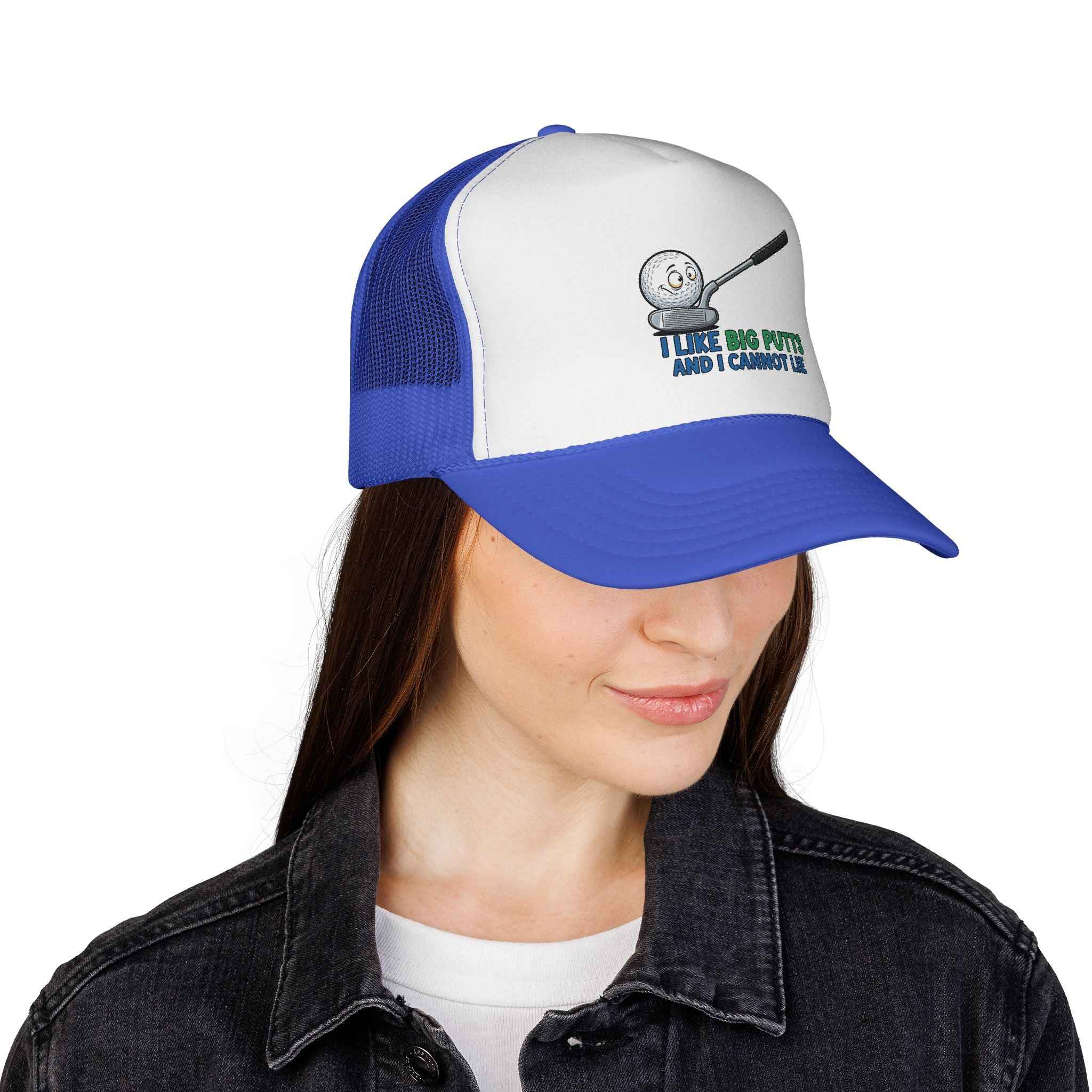 Big Putts Golf Trucker Cap - Hilarious Big Putts Golf Hat for Fun on the Course - Atlas Briefly
