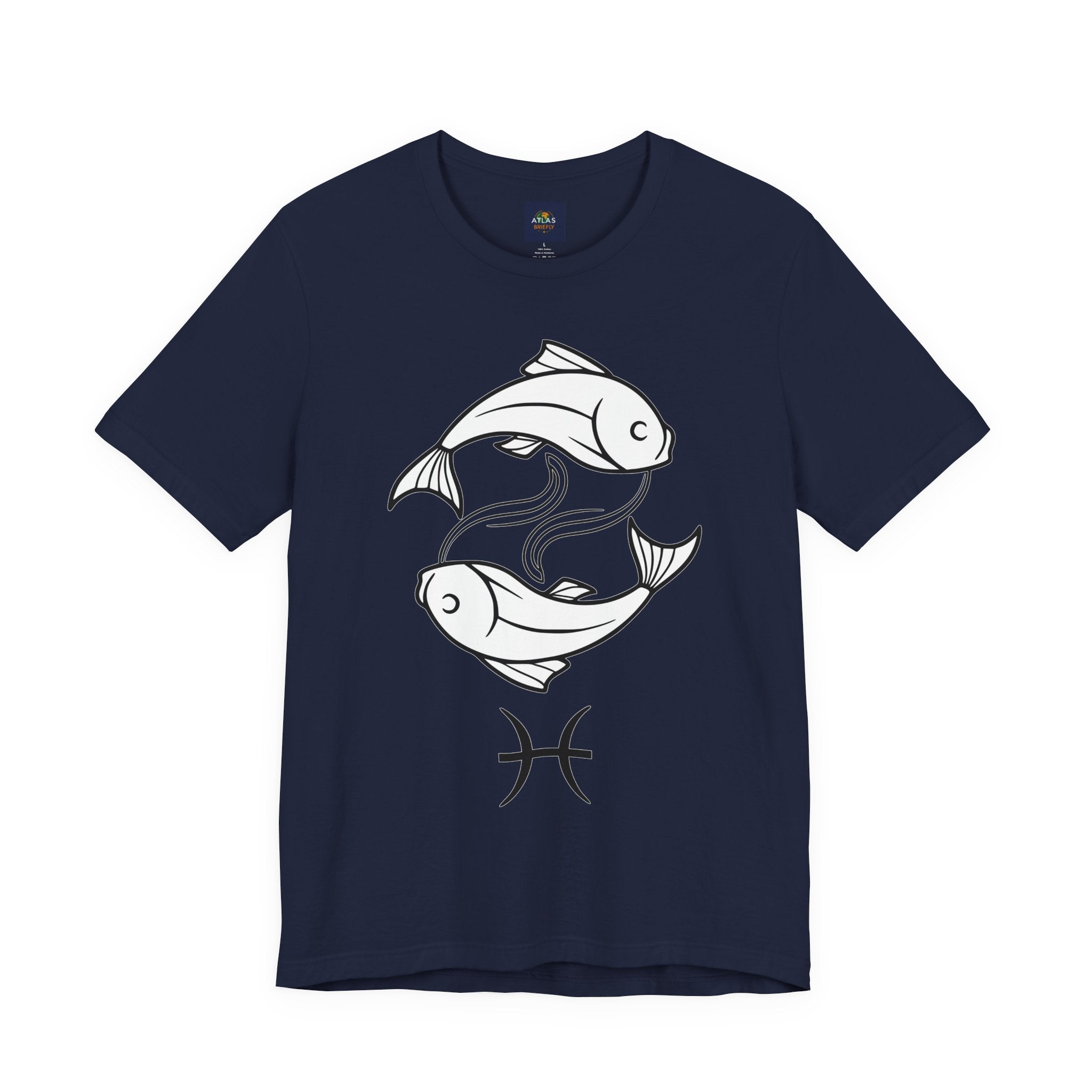 Pisces Zodiac T-shirt - Minimalist Black and White Unisex Tee
