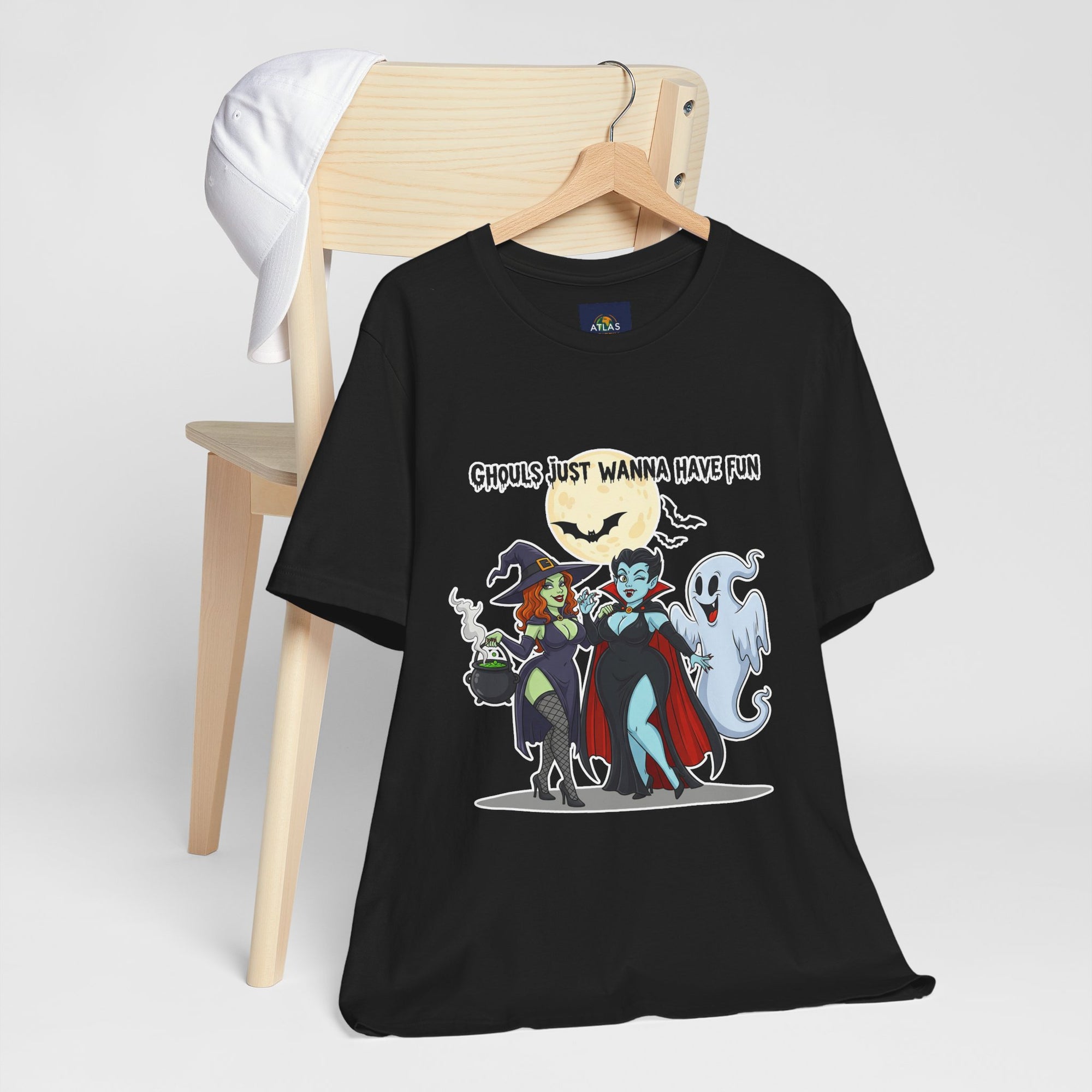 Ghouls Just Wanna Have Fun Halloween T-Shirt - Cute Witch Vampire Ghost Tee | Halloween Character Shirt - Atlas Briefly