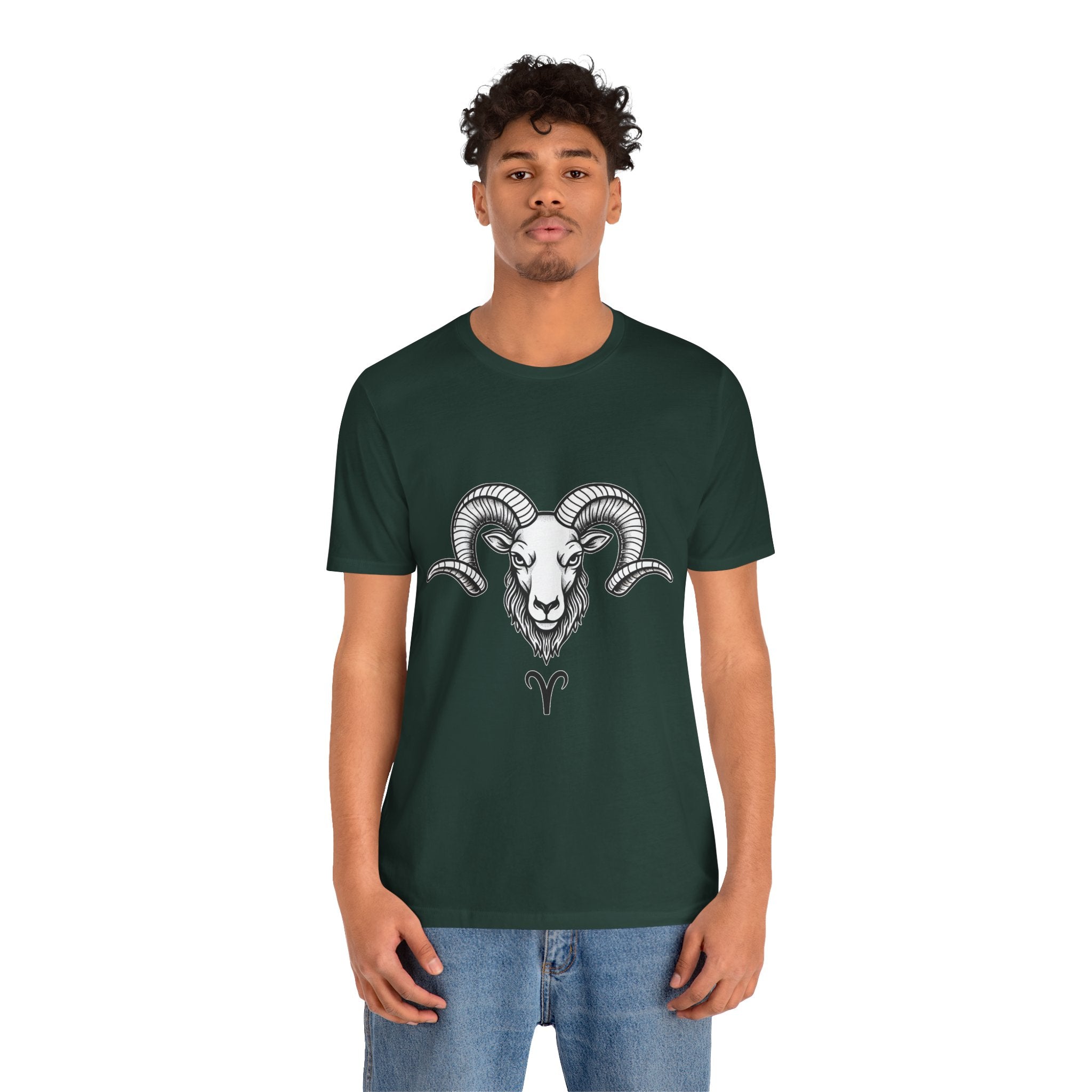 Aries Horoscope Tee - Unisex Black and White Minimal Design