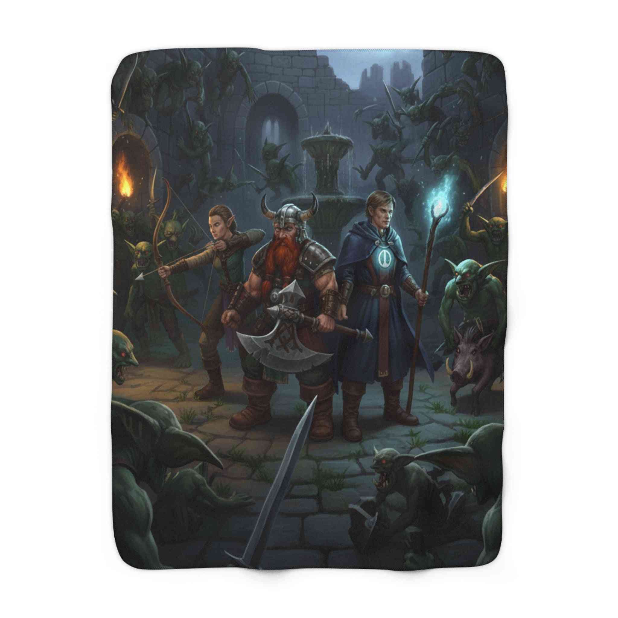 Surrounded in the Dungeon Sherpa Fleece Blanket for Ultimate Comfort