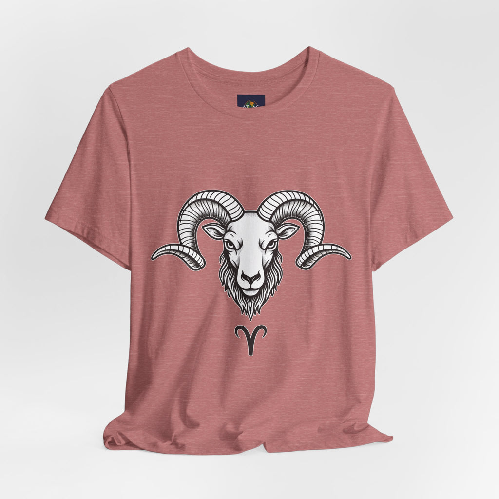 Aries Horoscope Tee - Unisex Black and White Minimal Design