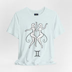 Gemini Zodiac Tee - Minimalistic Black and White Unisex Design