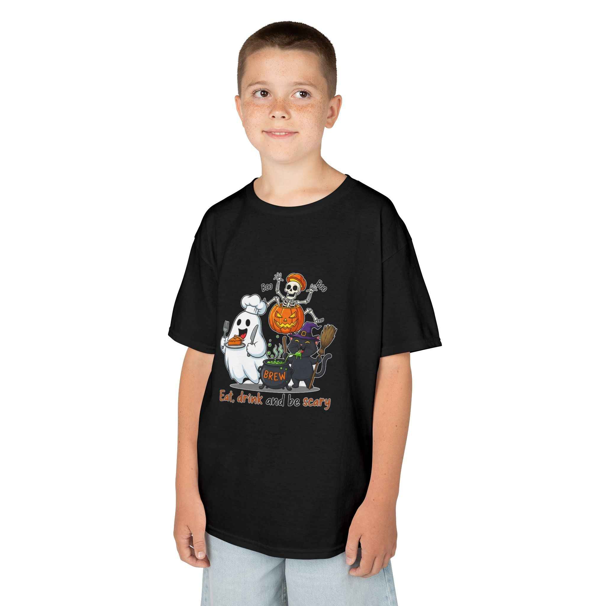 Eat Drink and Be Scary T-Shirt for kids - Atlas Briefly