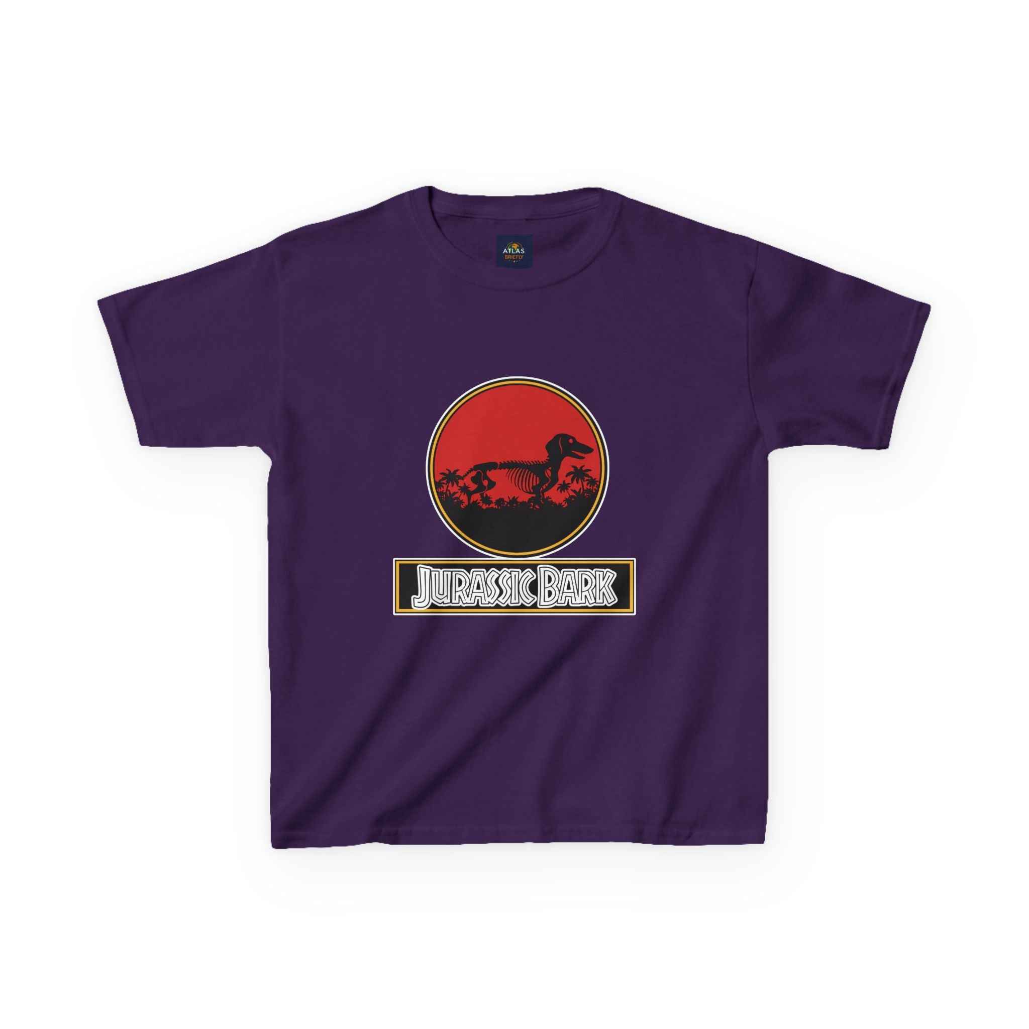 Kids Dachshund T-Shirt - Jurassic Bark Wiener Dog Tee - Atlas Briefly