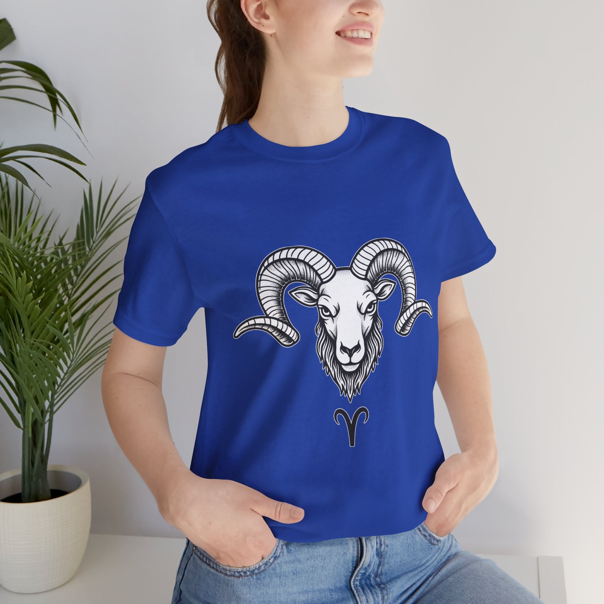 Aries Horoscope Tee - Unisex Black and White Minimal Design