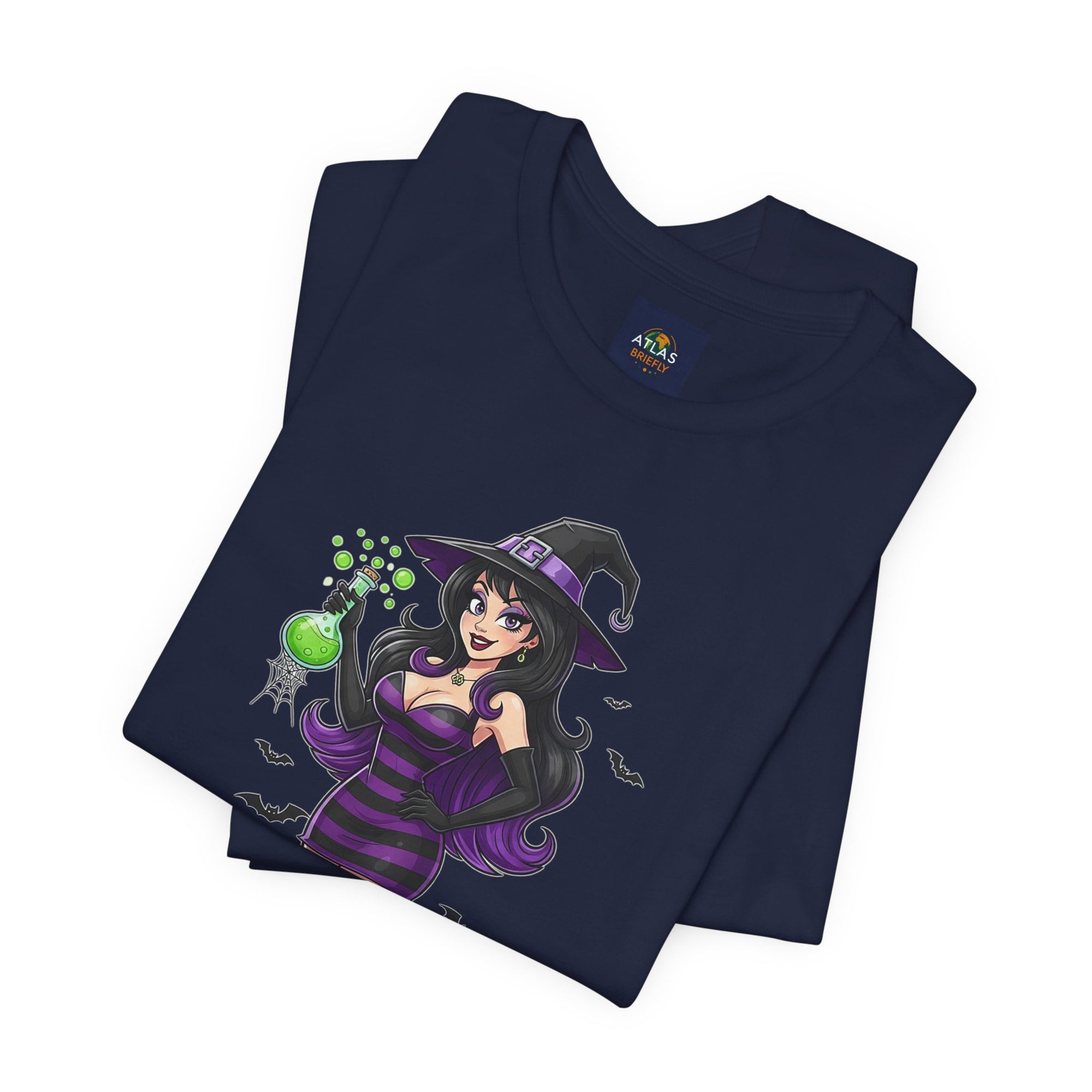 Sexy Witch Halloween T-Shirt - Flirty Witch Costume Tee | Trick or Treat Halloween Shirt - Atlas Briefly
