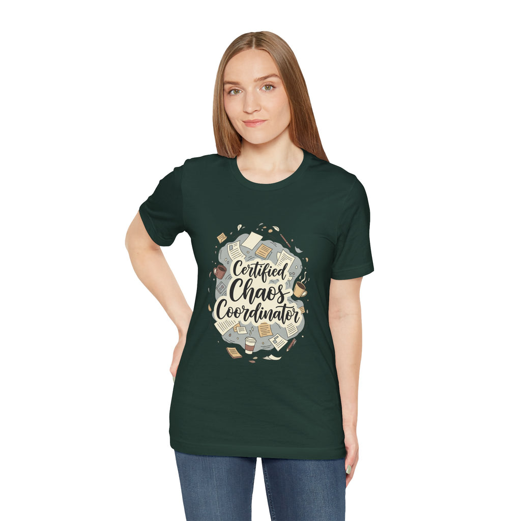 Certified Chaos Coordinator T-Shirt - Funny Mom Teacher Gift | Organized Chaos Tee - Atlas Briefly