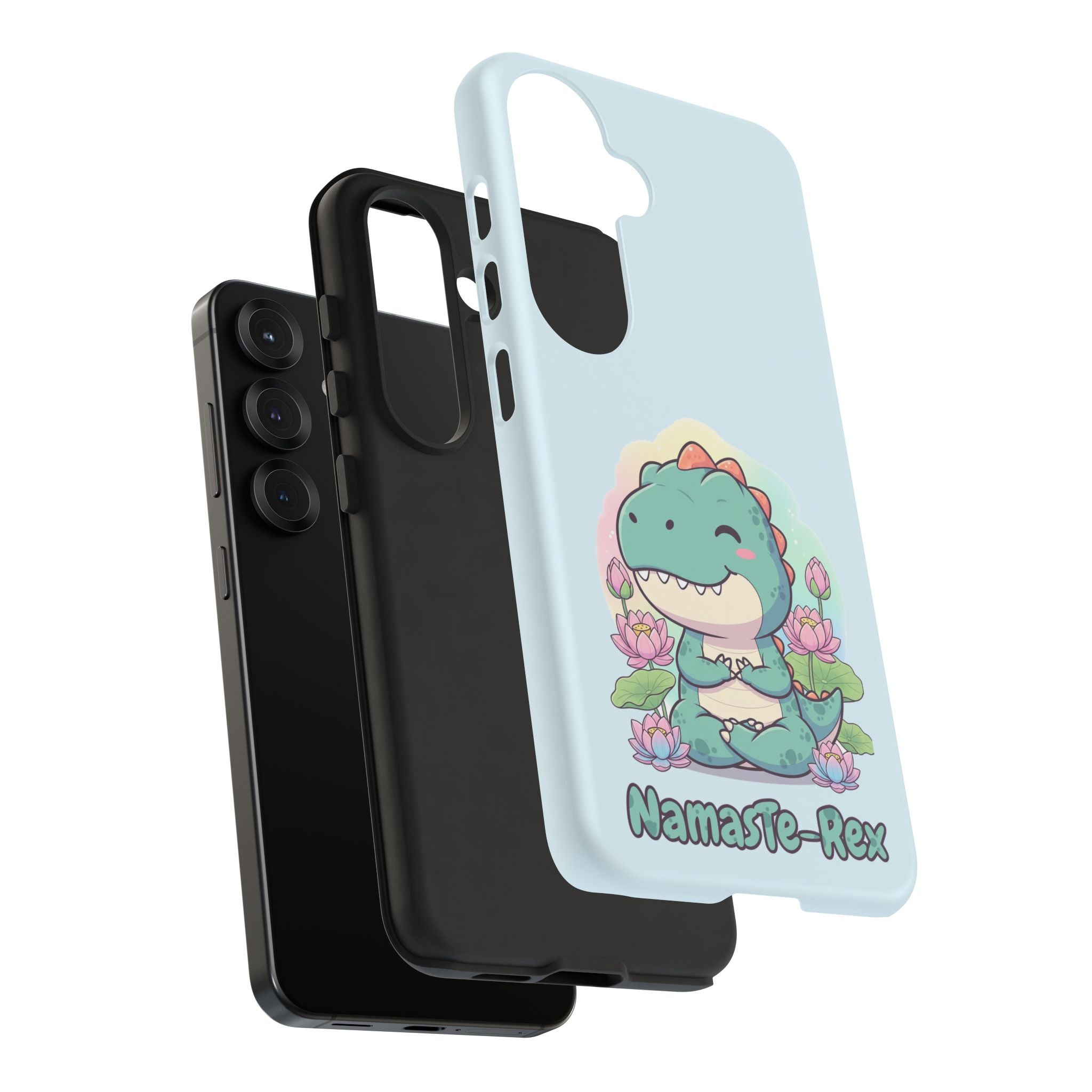 NamasTe-Rex Meditating Dinosaur Phone Case - Funny Yoga T-Rex Mobile Cover | Zen Tech Gift - Atlas Briefly
