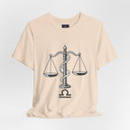 Libra Zodiac Tee - Stylish Unisex Minimalist Black and White Design