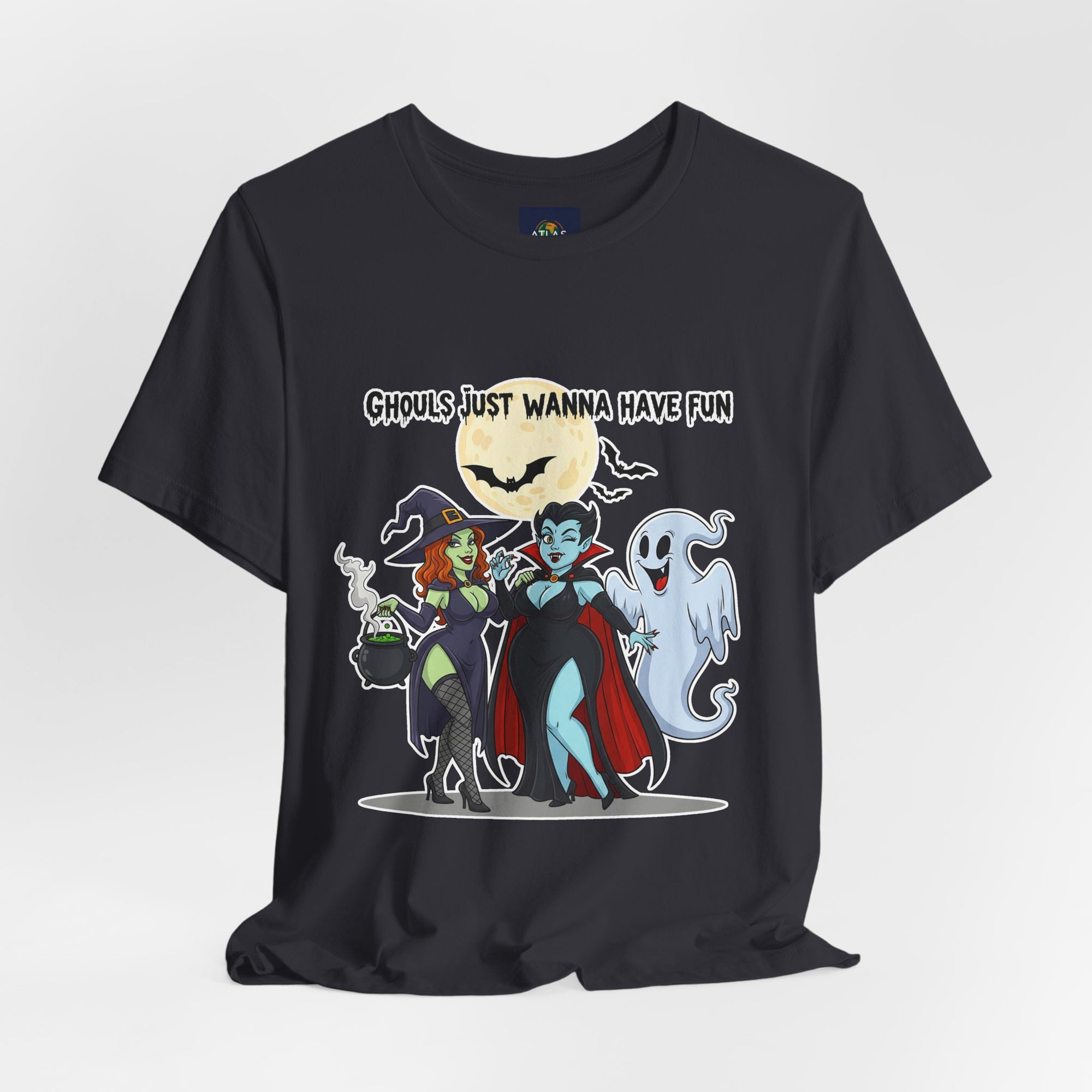 Ghouls Just Wanna Have Fun Halloween T-Shirt - Cute Witch Vampire Ghost Tee | Halloween Character Shirt - Atlas Briefly