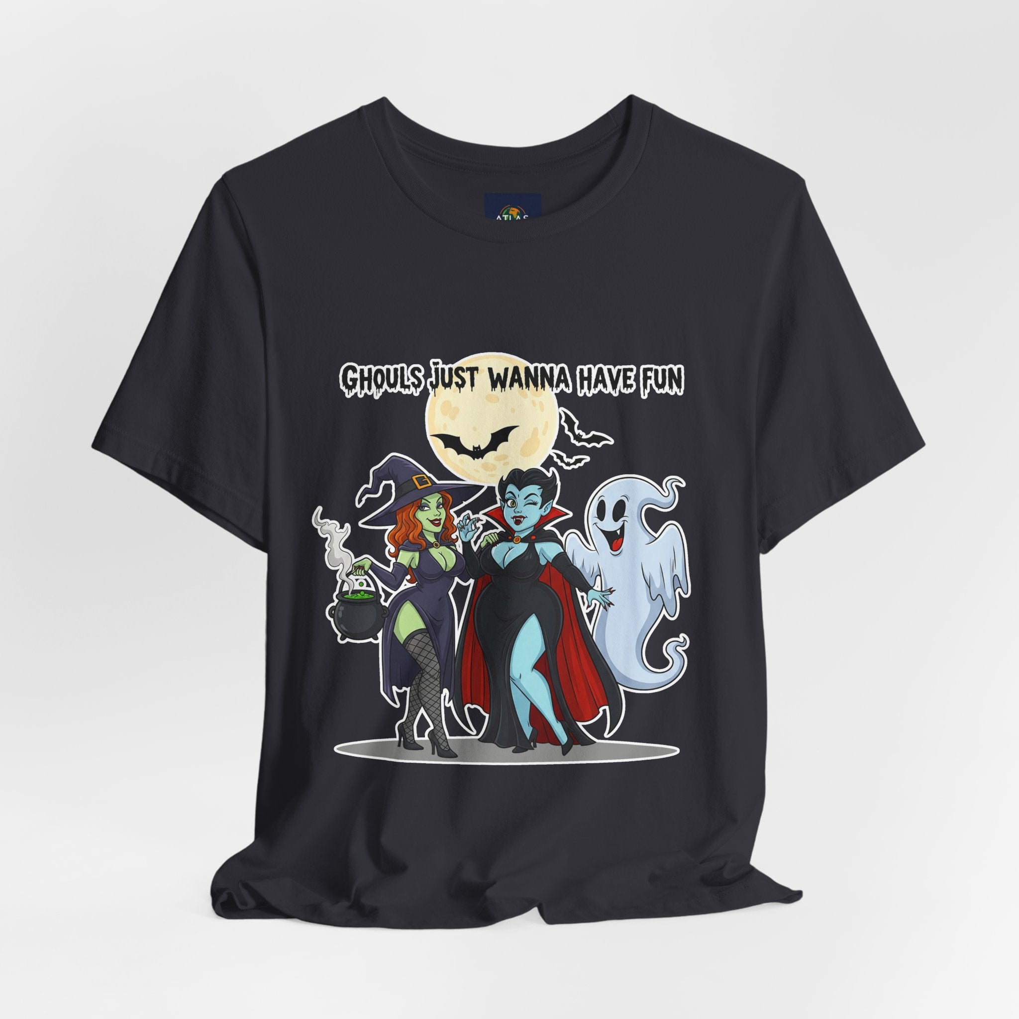 Ghouls Just Wanna Have Fun Halloween T-Shirt - Cute Witch Vampire Ghost Tee | Halloween Character Shirt - Atlas Briefly