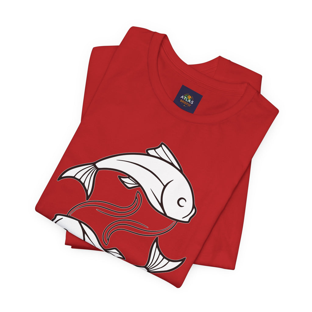Pisces Zodiac T-shirt - Minimalist Black and White Unisex Tee