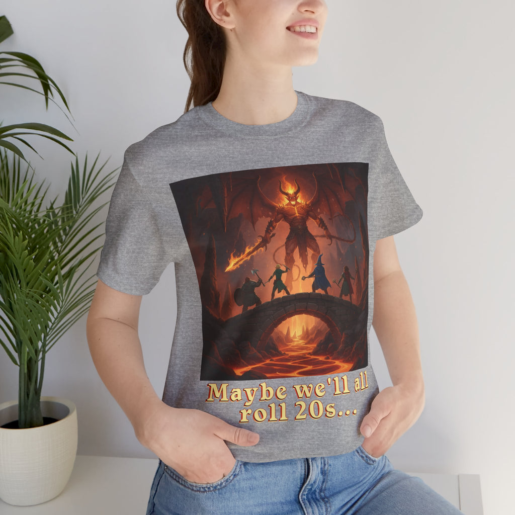 D&D Fantasy T-Shirt - Roll a Natural 20 Dungeon Master RPG Unisex Tee