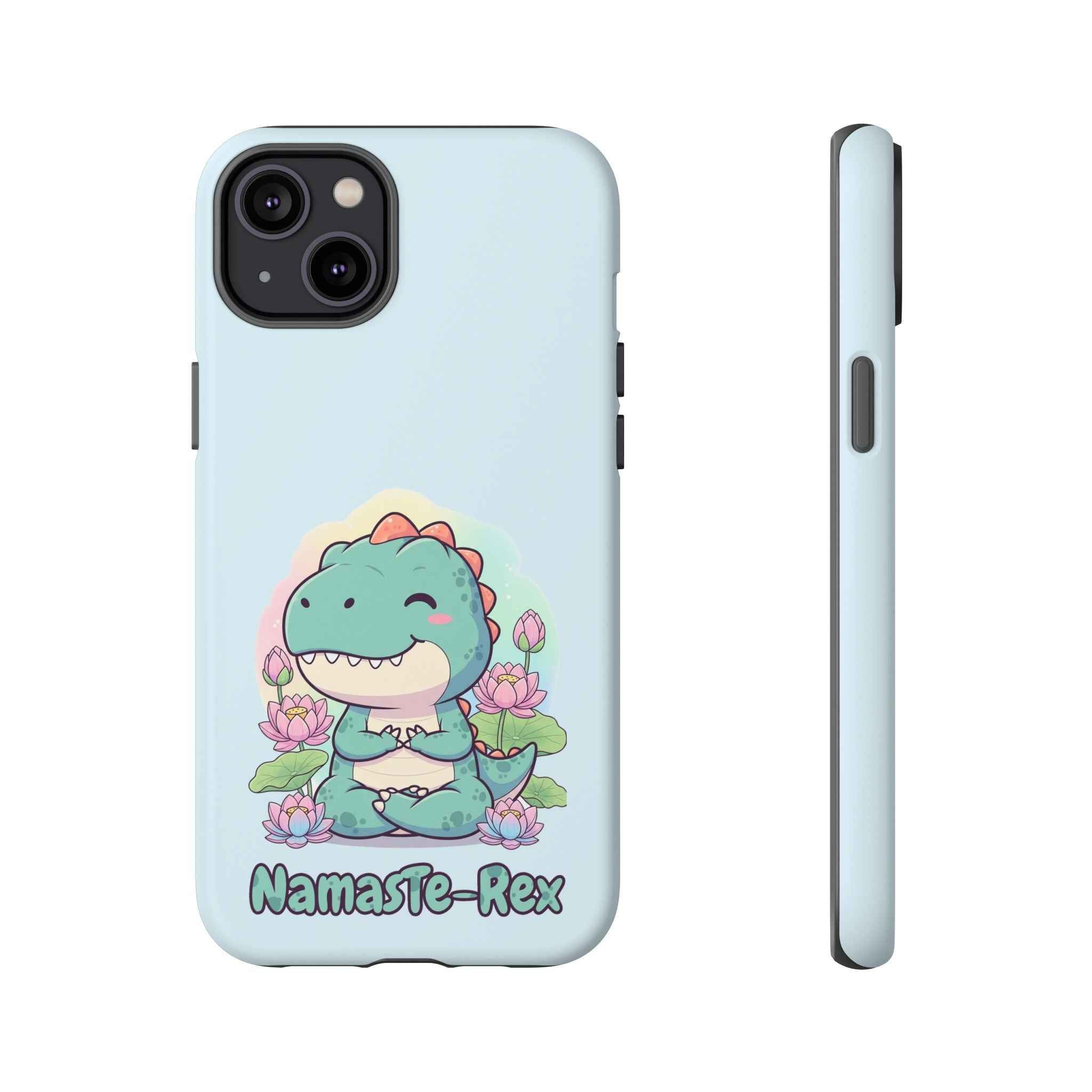 NamasTe-Rex Phone Case - Funny Yoga T-Rex Meditating Dinosaur Mobile Cover for Zen Lovers - Atlas Briefly