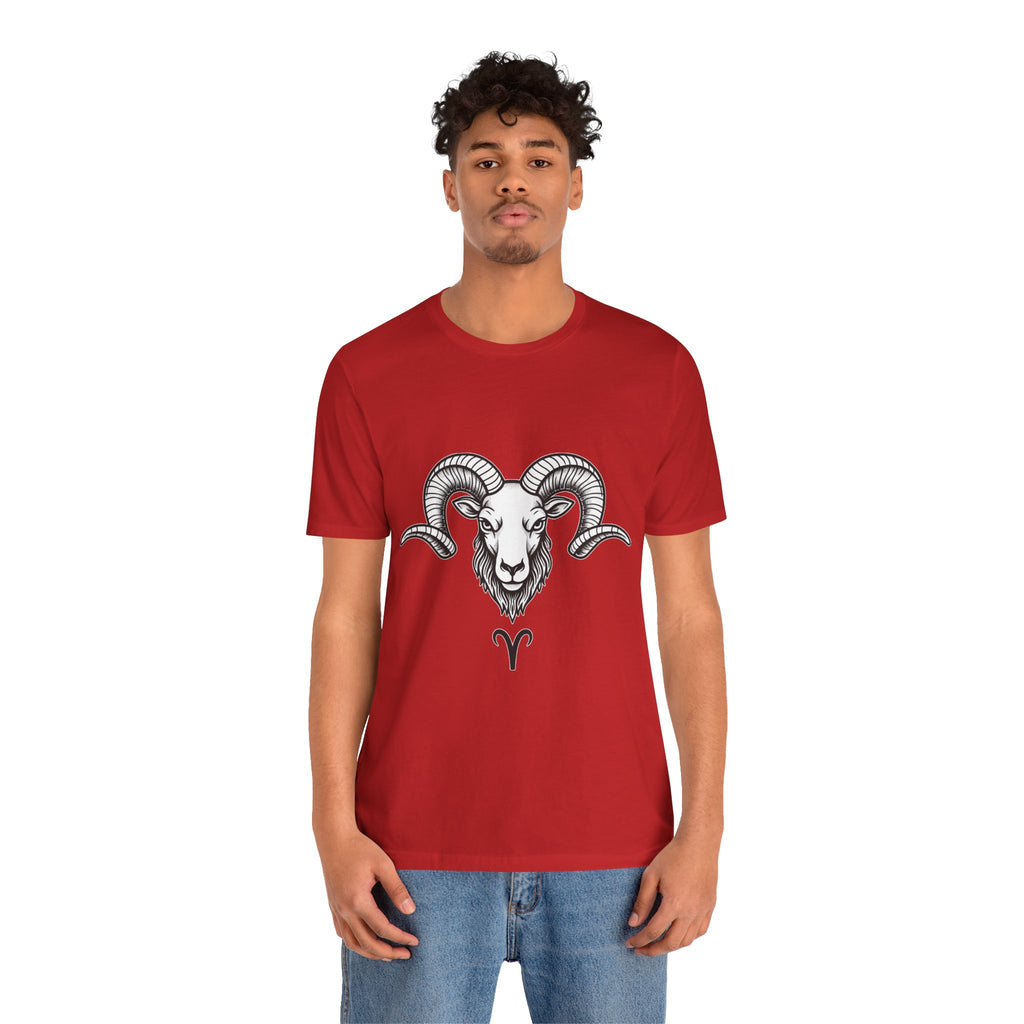Aries Horoscope Tee - Unisex Black and White Minimal Design