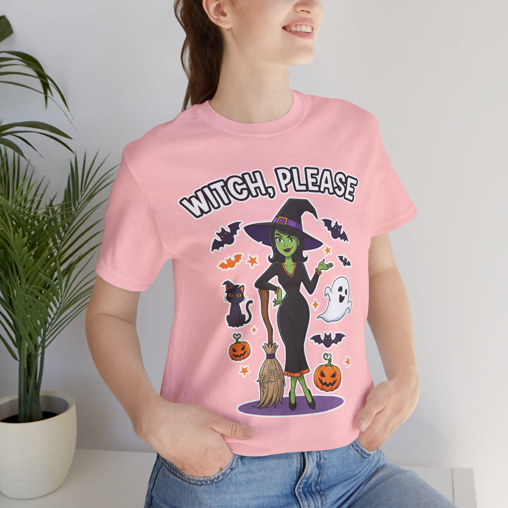 Witch Please Halloween T-Shirt - Sassy Witch Tee with Pumpkin Design | Funny Halloween Shirt - Atlas Briefly