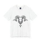 Aries Horoscope Tee - Unisex Black and White Minimal Design