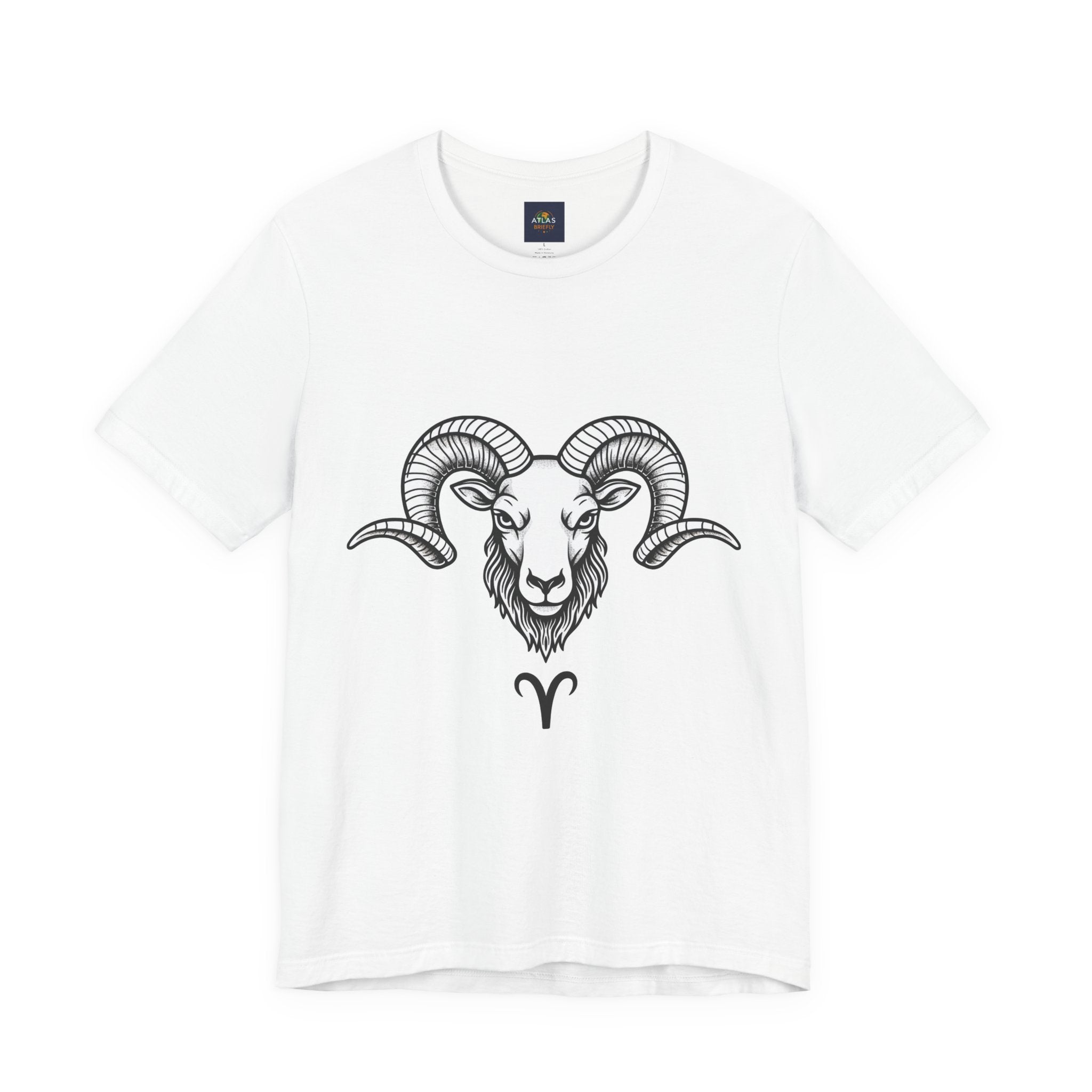 Aries Horoscope Tee - Unisex Black and White Minimal Design