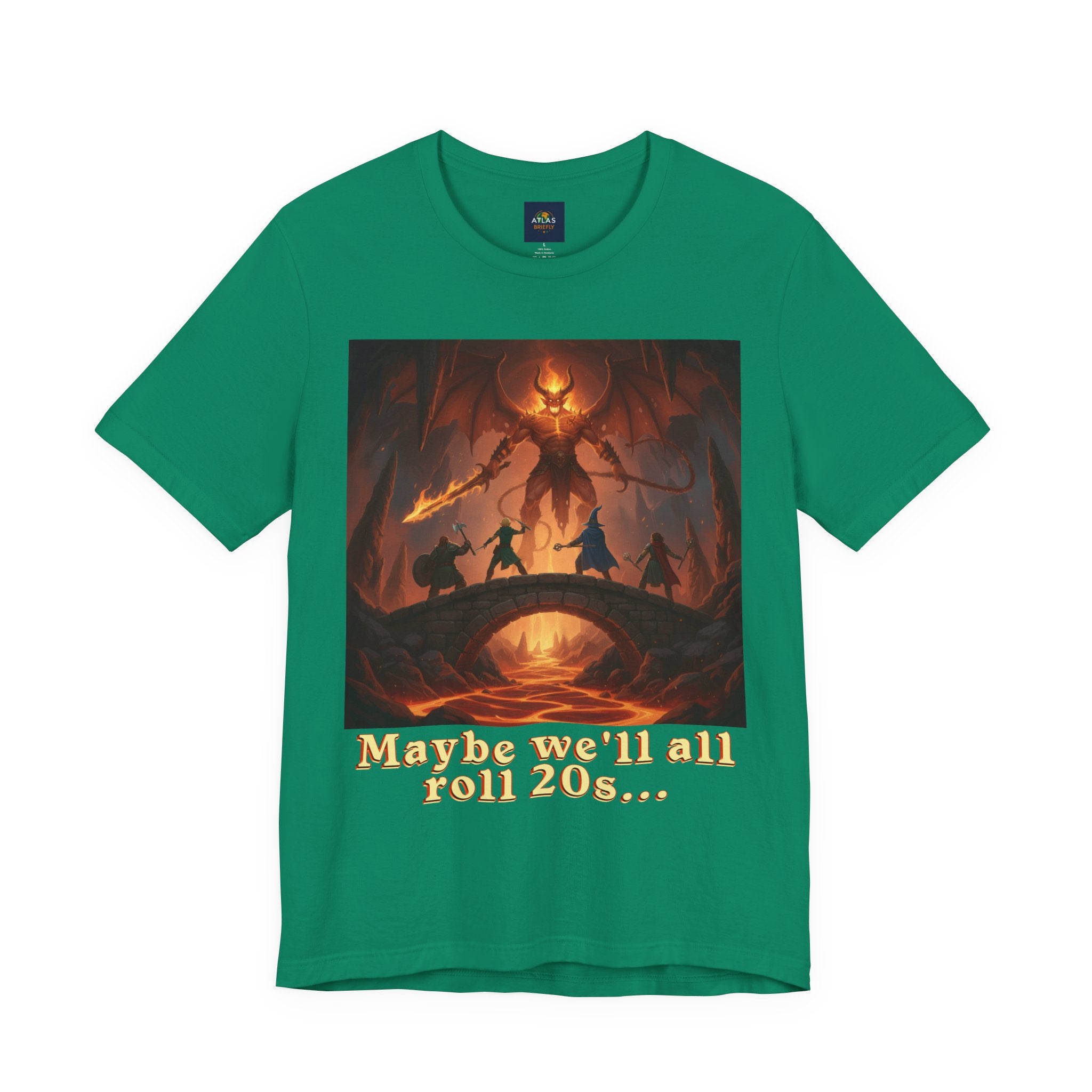 D&D Fantasy T-Shirt - Roll a Natural 20 Dungeon Master RPG Unisex Tee - Atlas Briefly