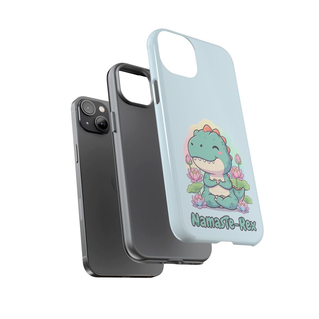 NamasTe-Rex Meditating Dinosaur Phone Case - Funny Yoga T-Rex Mobile Cover | Zen Tech Gift - Atlas Briefly