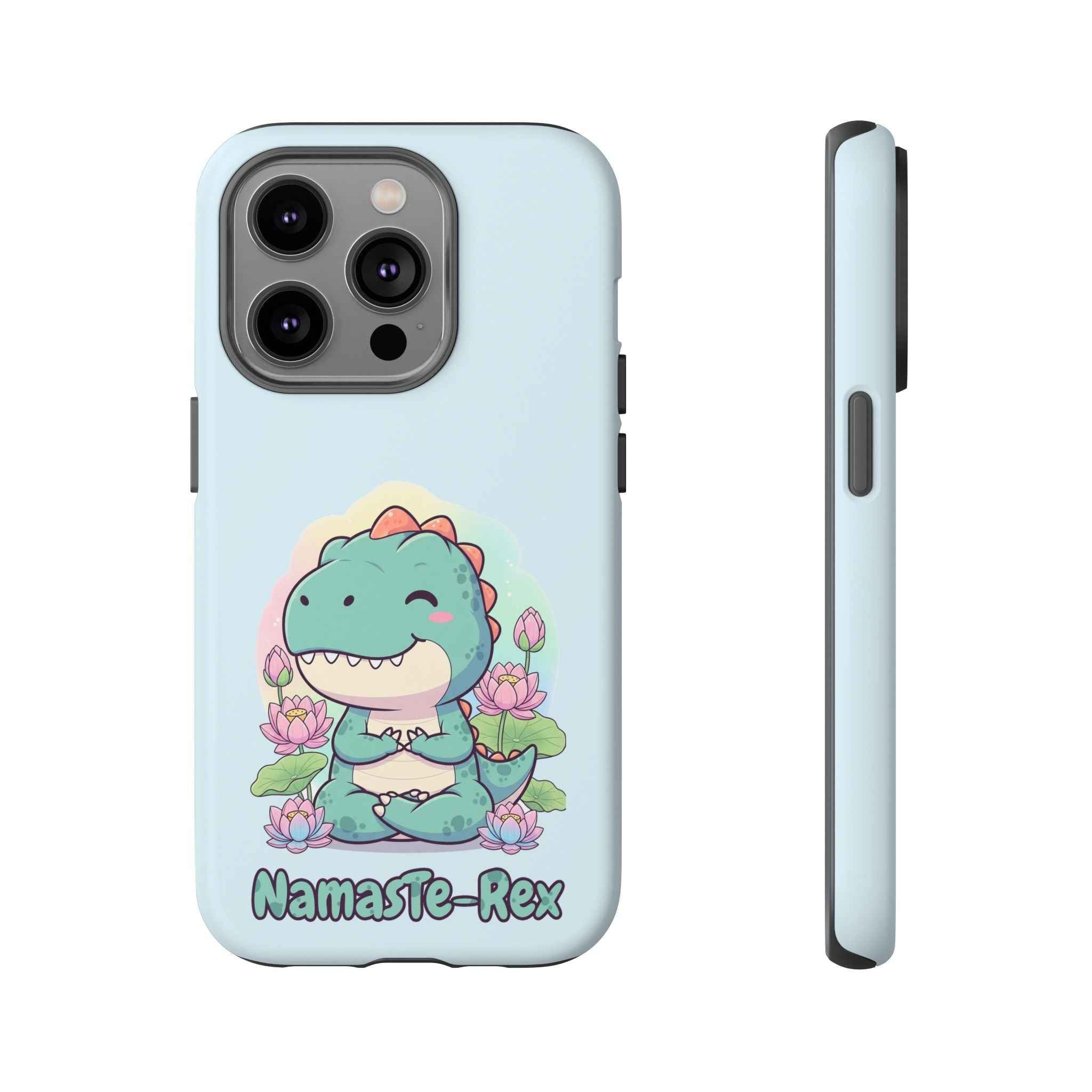 NamasTe-Rex Phone Case - Funny Yoga T-Rex Meditating Dinosaur Mobile Cover for Zen Lovers - Atlas Briefly