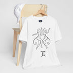 Gemini Zodiac Tee - Minimalistic Black and White Unisex Design