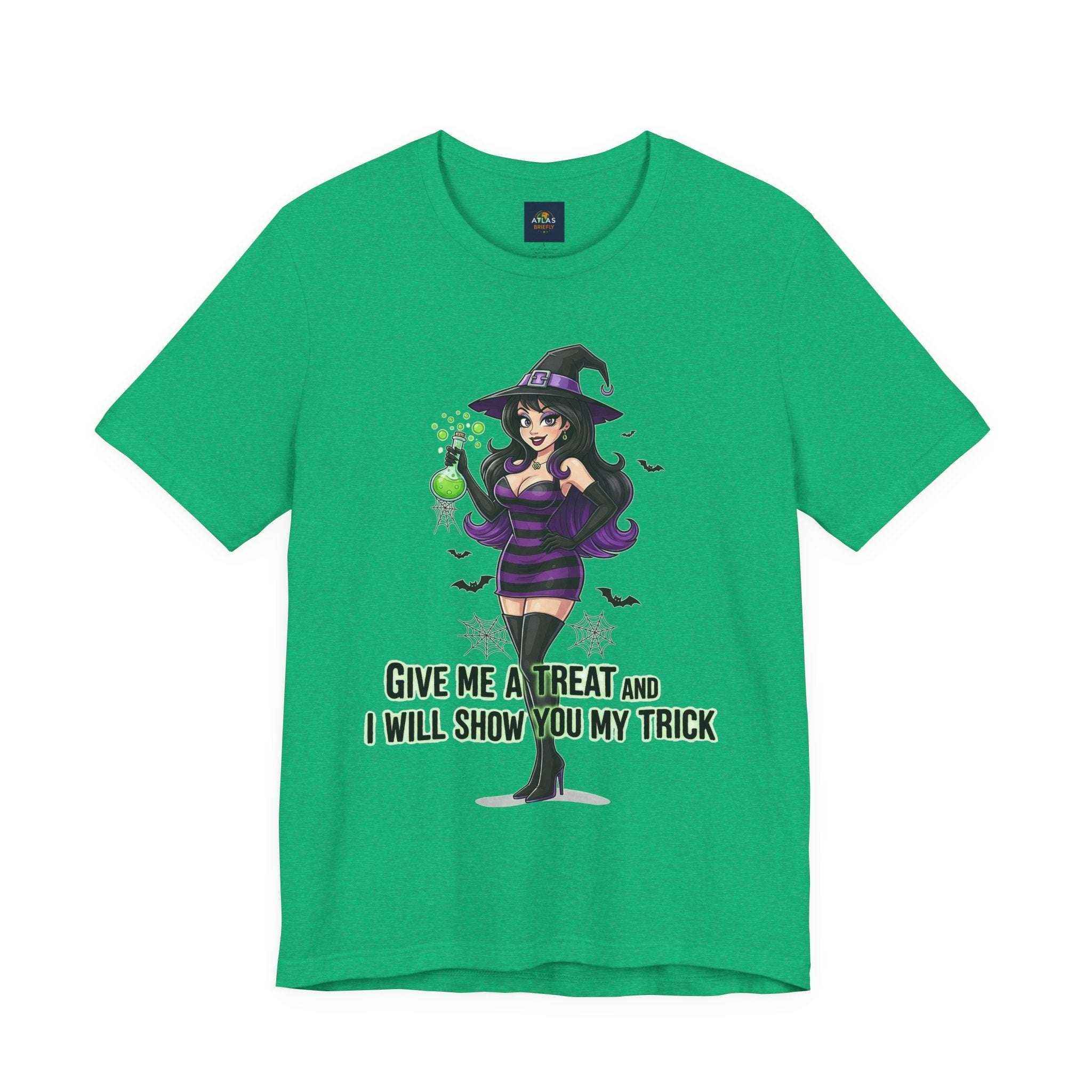 Sexy Witch Halloween T-Shirt - Flirty Witch Costume Tee for Trick or Treat - Atlas Briefly