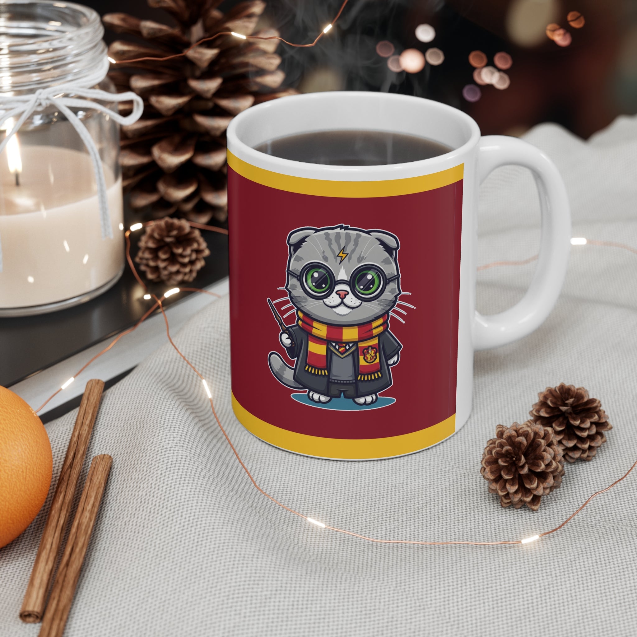 Harry Potter Gryffinclaw Cat Mug - Cute Wizard Kitty Coffee Cup | Adorable Potter Gift