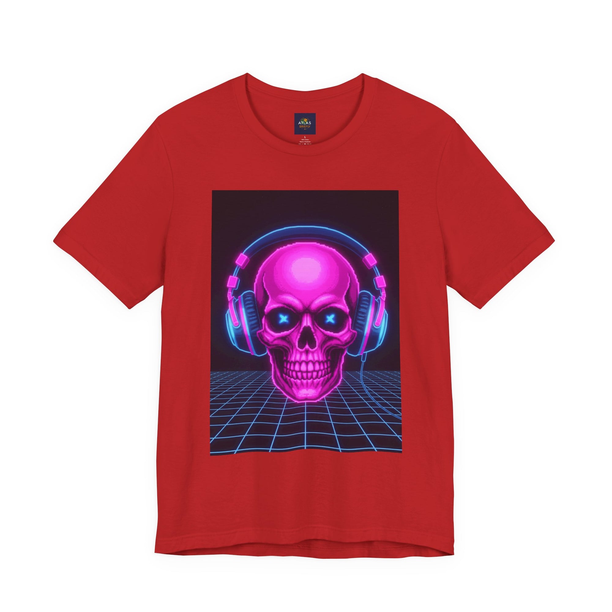 Neon Skull Synthwave Tee - Atlas Briefly