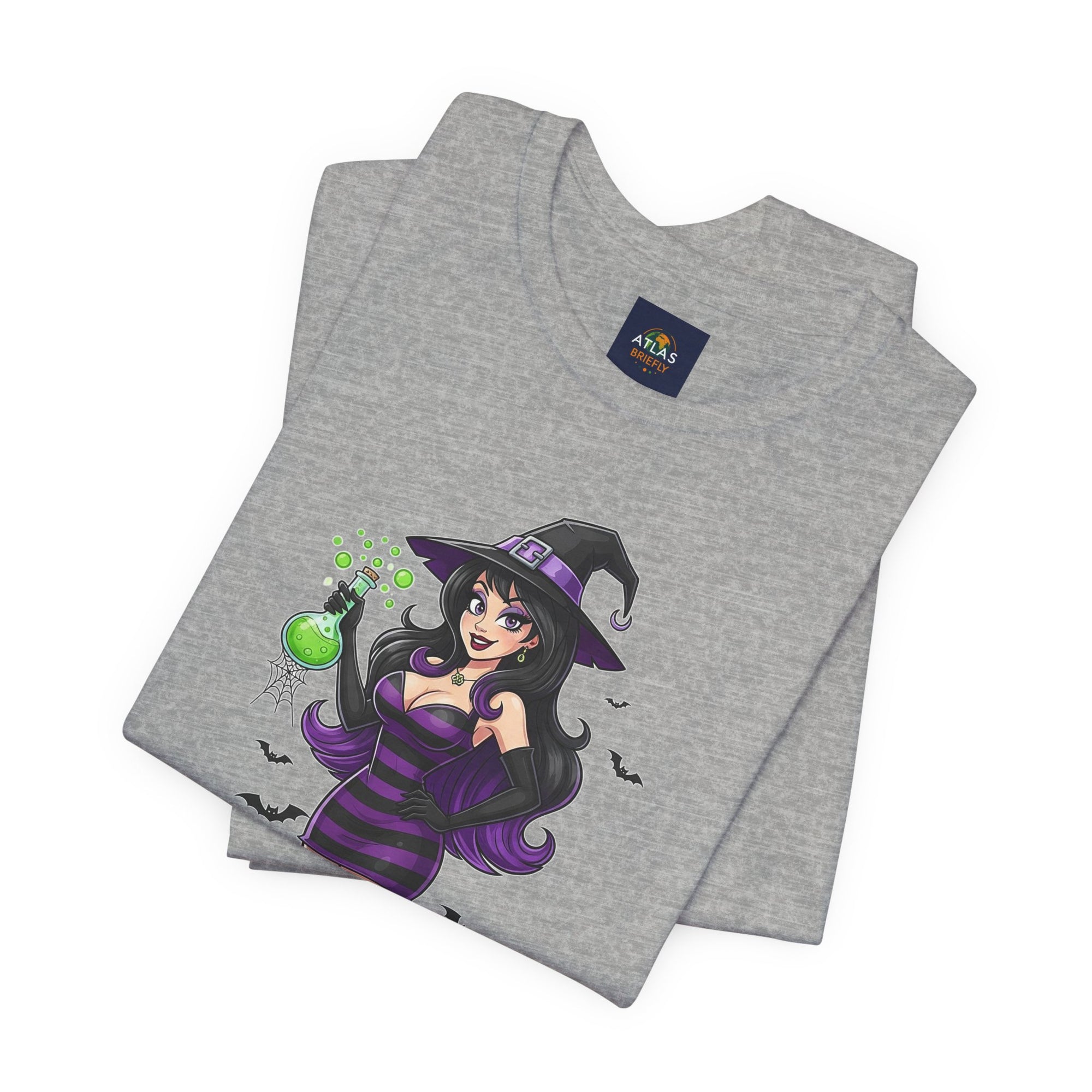 Sexy Witch Halloween T-Shirt - Flirty Witch Costume Tee | Trick or Treat Halloween Shirt - Atlas Briefly