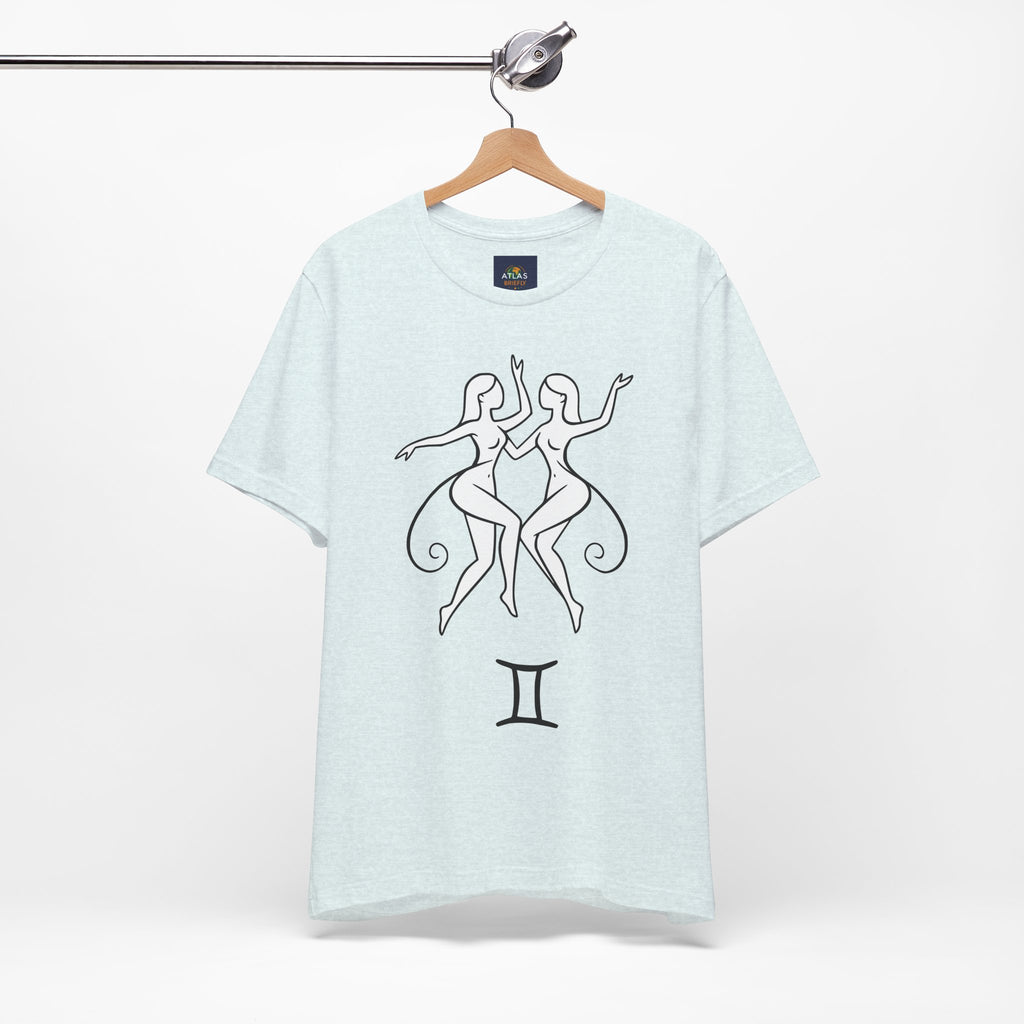 Gemini Zodiac Tee - Minimalistic Black and White Unisex Design